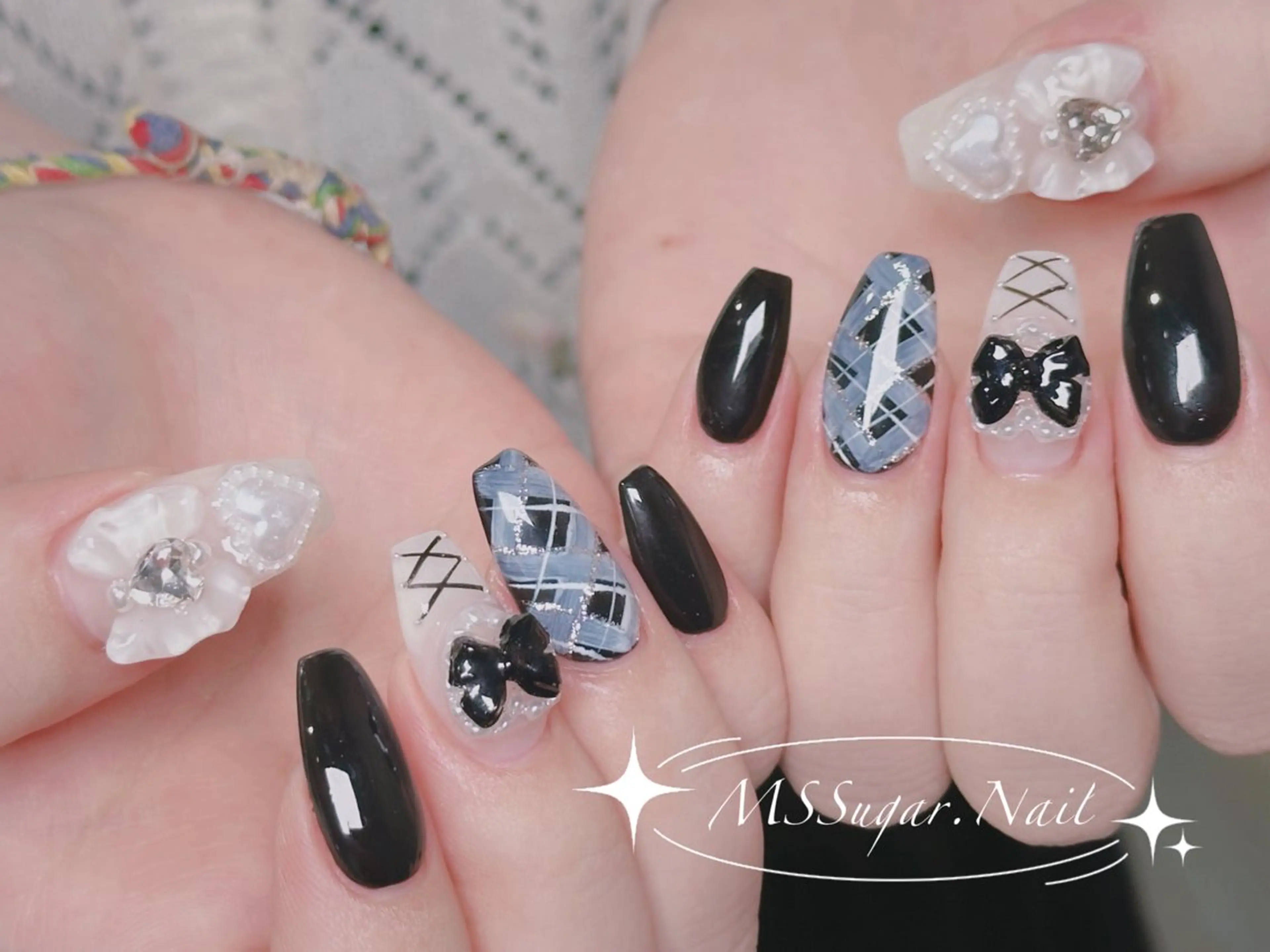 ネイル ロングネイル マグネットネイル スカルプネイル ネイルチップ ワンホンネイル ハンドネイル MSSugar Nailのネイルデザイン