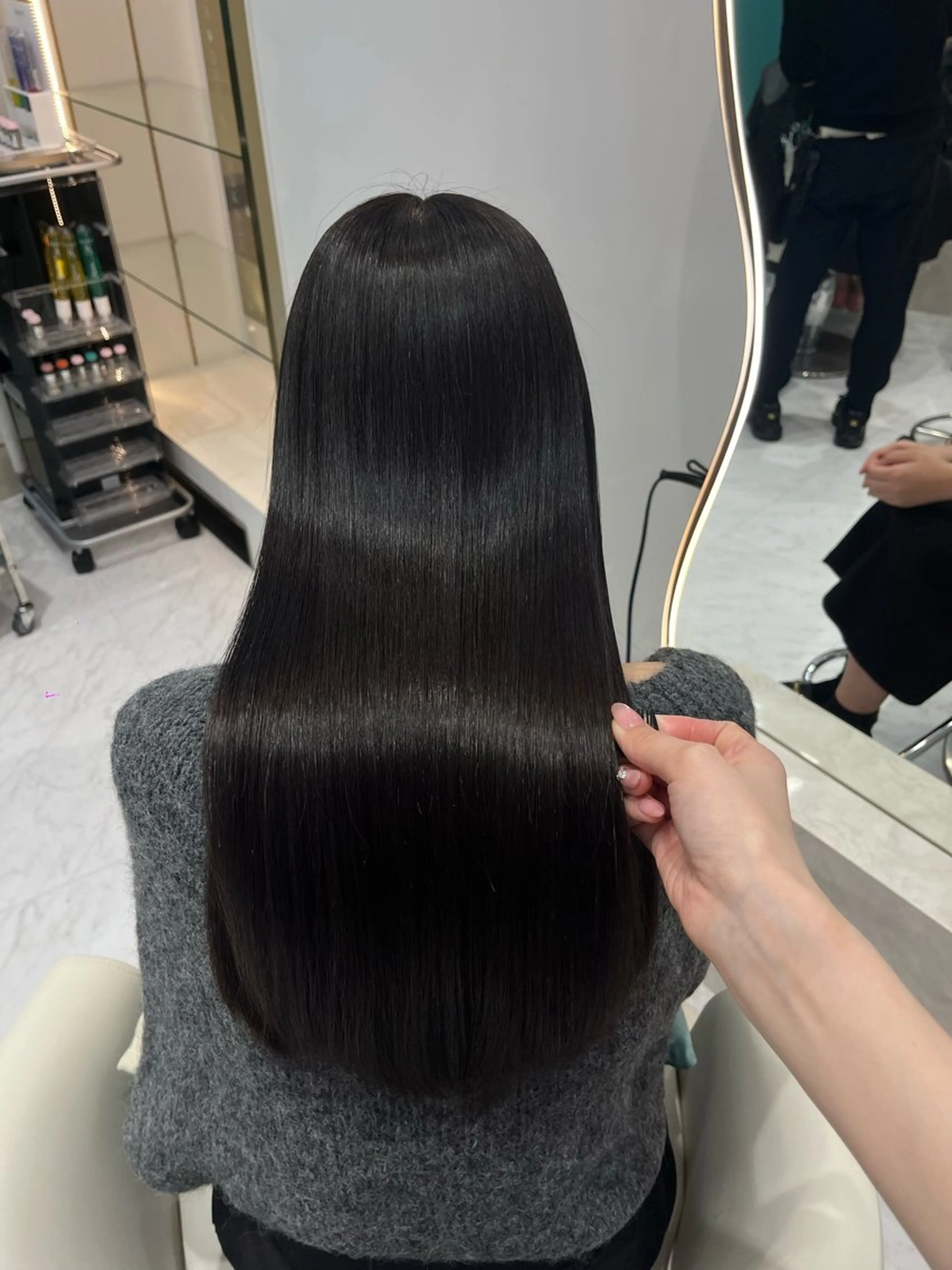 ロング カラー カット ヘアカラー トリートメント 名古屋/透明感カラー /韓国ヘア/高木梨帆のヘアスタイル