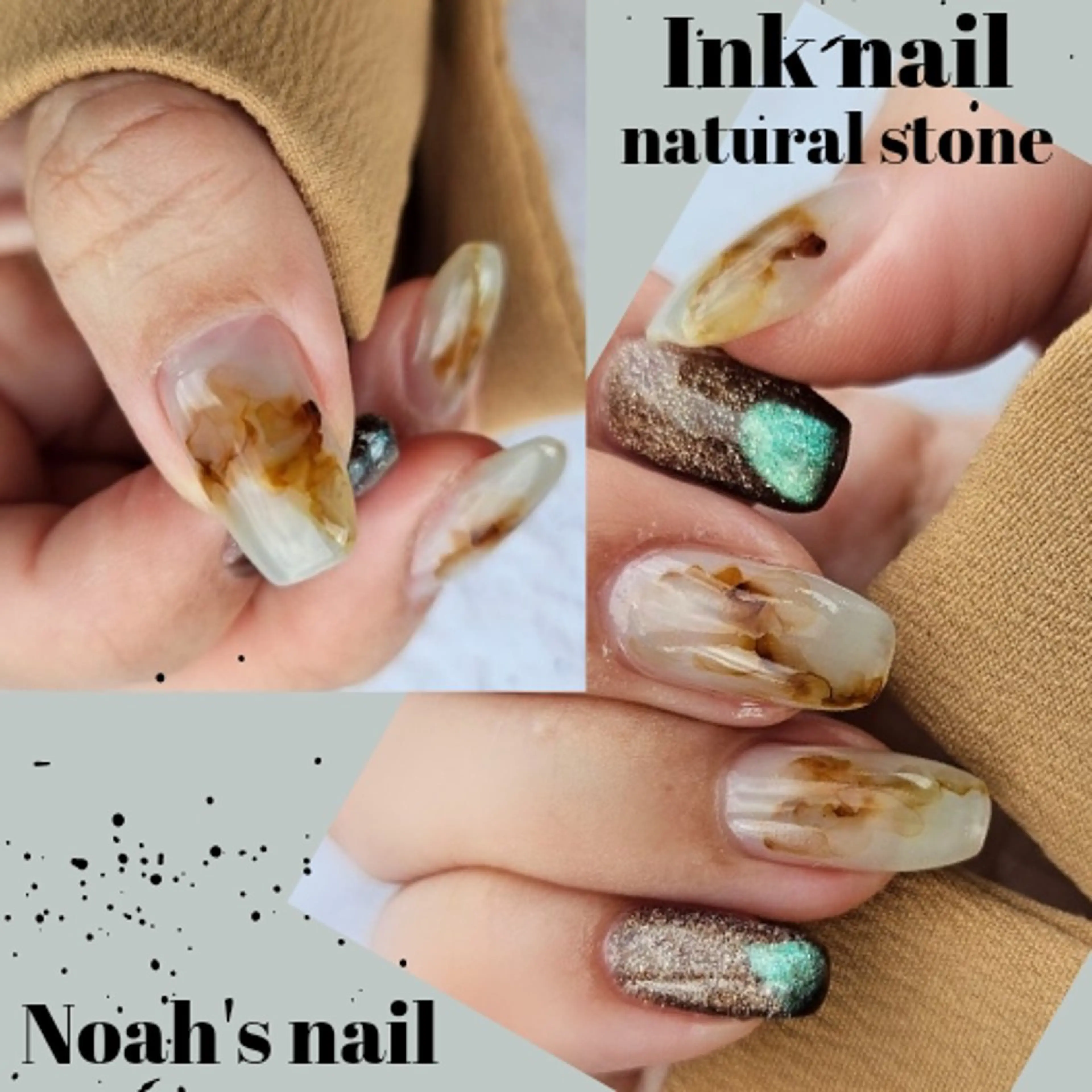 ネイル アートネイル フラッシュネイル フラッシュマグ グリーン ニュアンスネイル ハンドネイル Noah'snail   のネイルデザイン