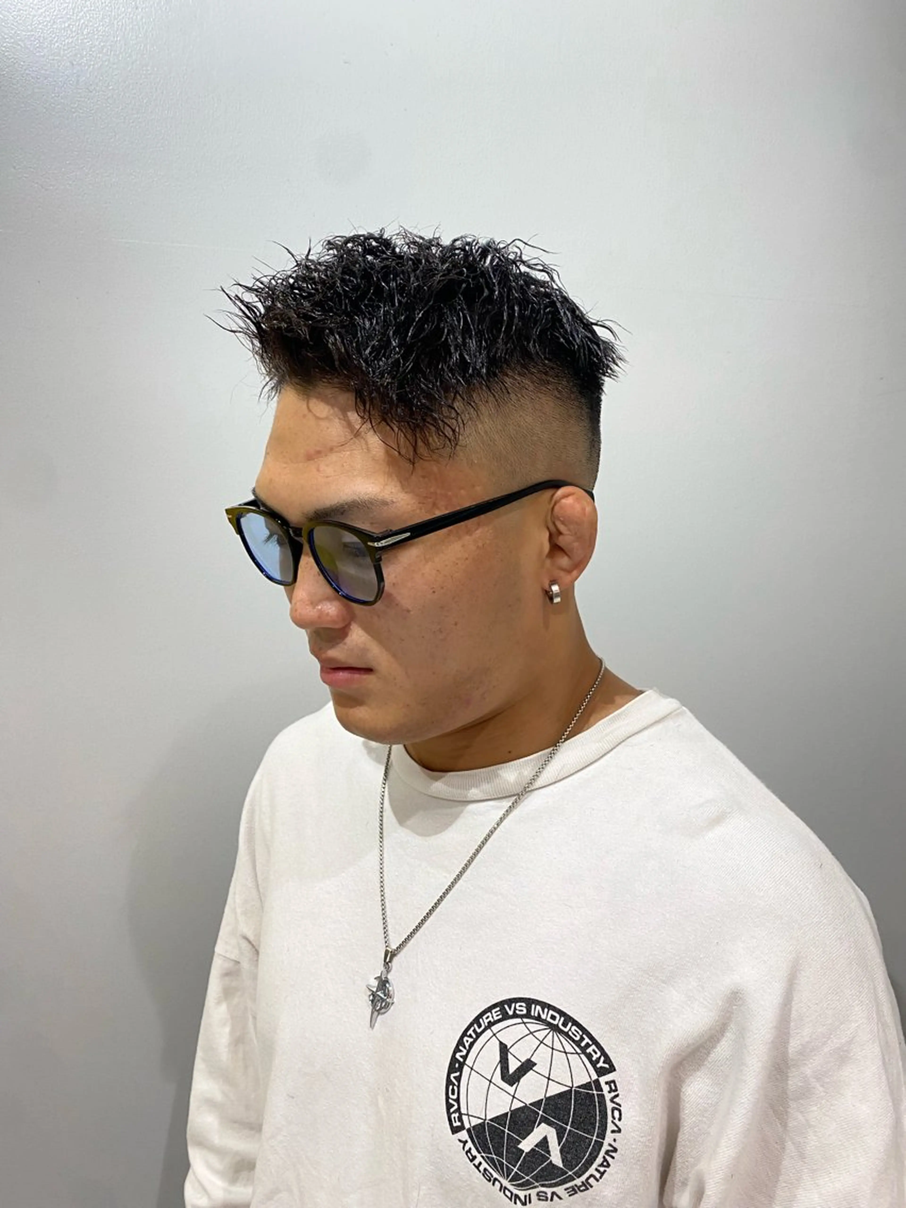 ショート パーマ メンズ フェードカット メンズパーマ スキンフェード メンズツイストパーマ トリートメント カット パーマ トリートメント Riganuts池袋 Hayato✂︎のヘアスタイル