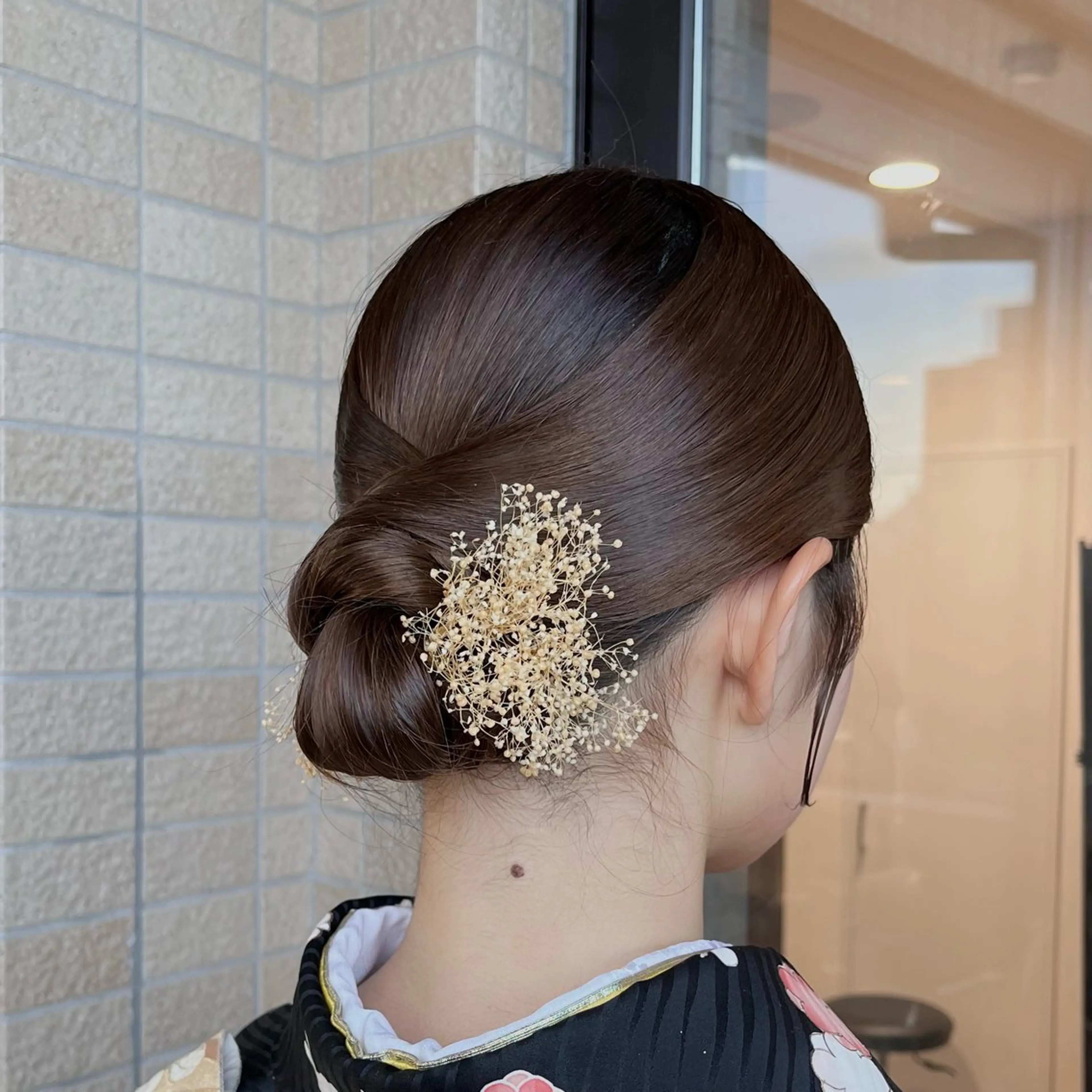 ミディアム ヘアアレンジ 着物ヘア ヘアセット 野沢 知花のヘアスタイル
