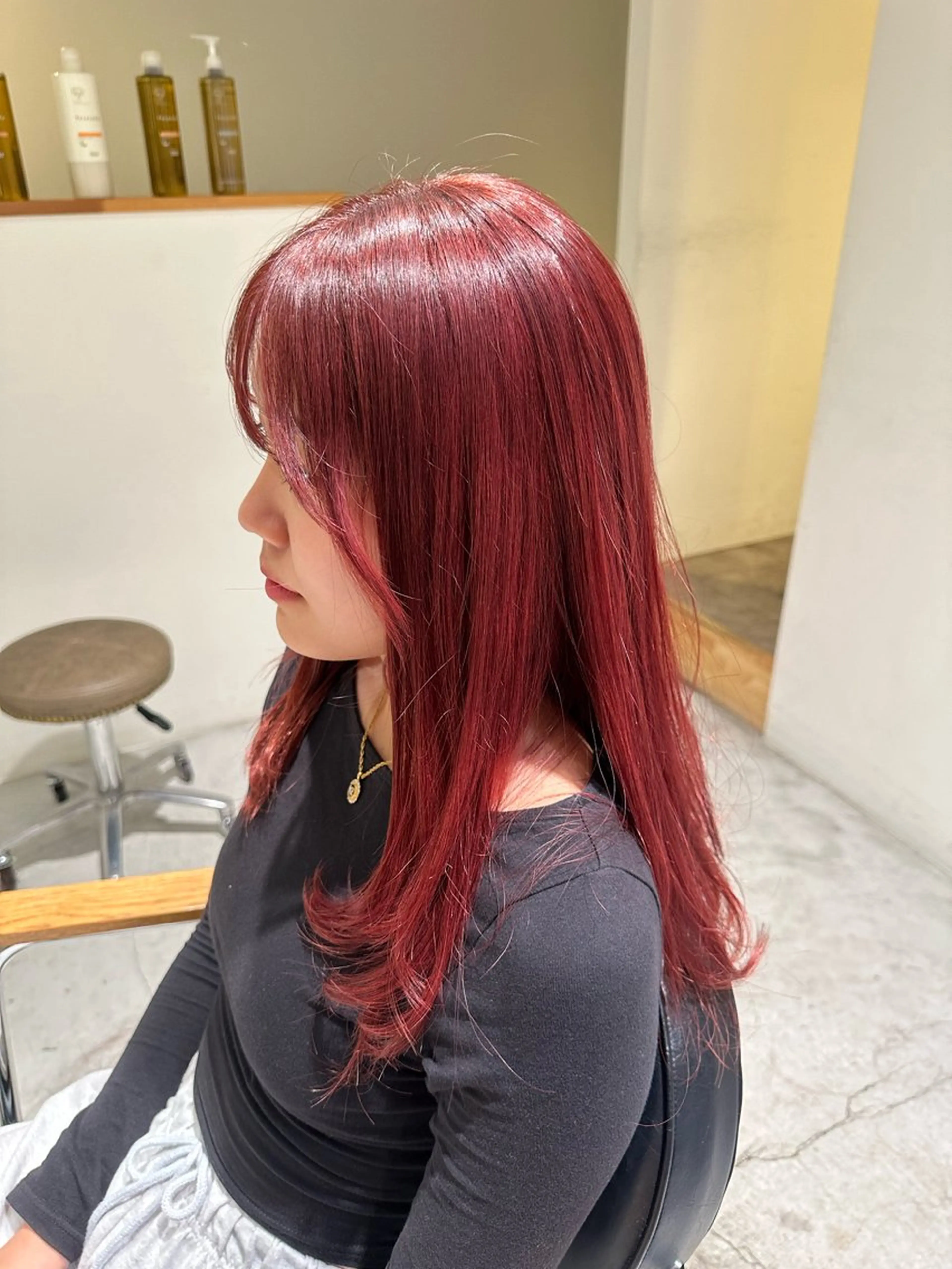 ロング ロングレイヤー 顔周りカット レイヤーカット ロング レイヤー/蟹江/ くすみカラー/川口のヘアスタイル