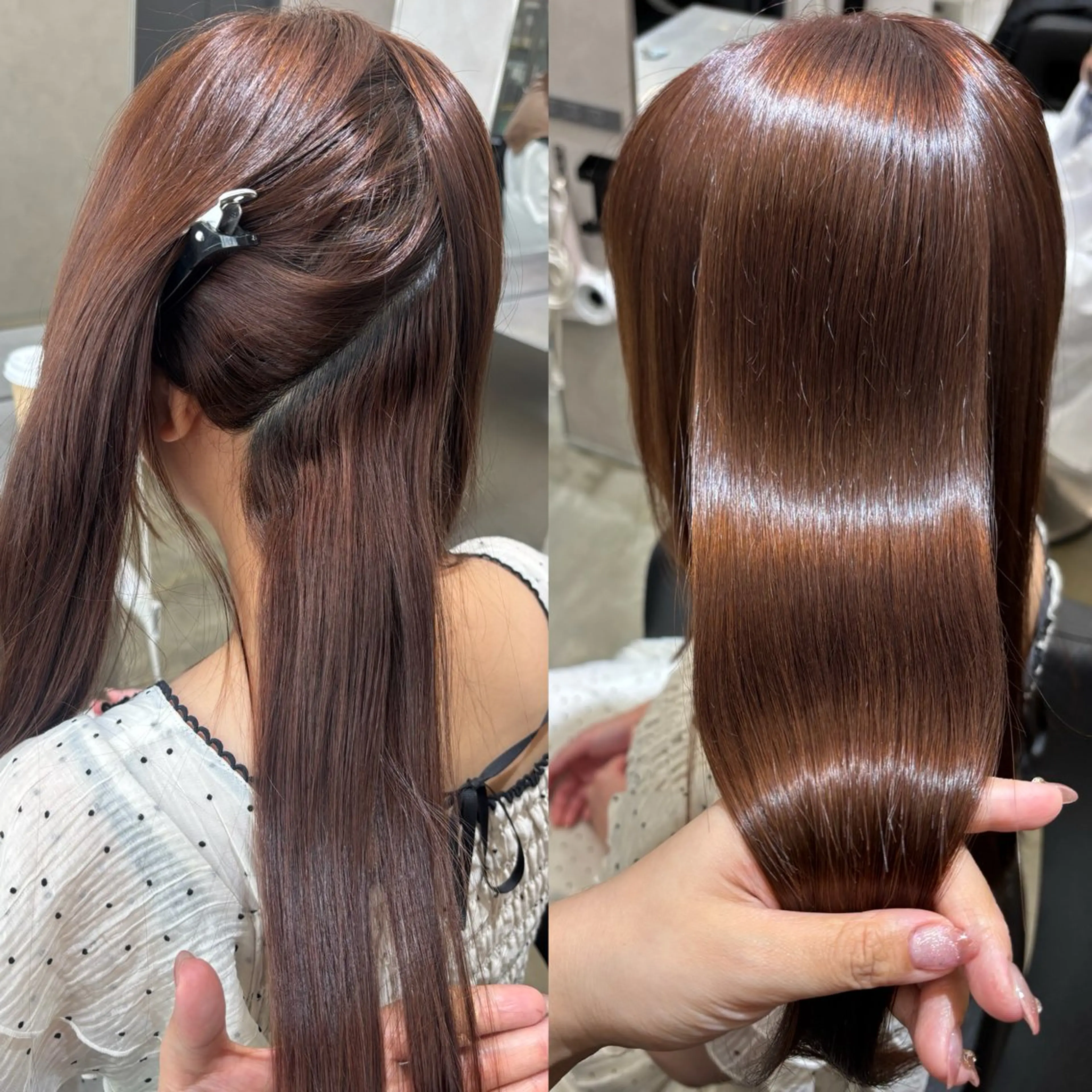 ロング カラー パーマ 縮毛矯正 トリートメント カット ヘアカラー 縮毛矯正 トリートメント 女性限定マンツーマン 渋谷Roiめぐみのヘアスタイル