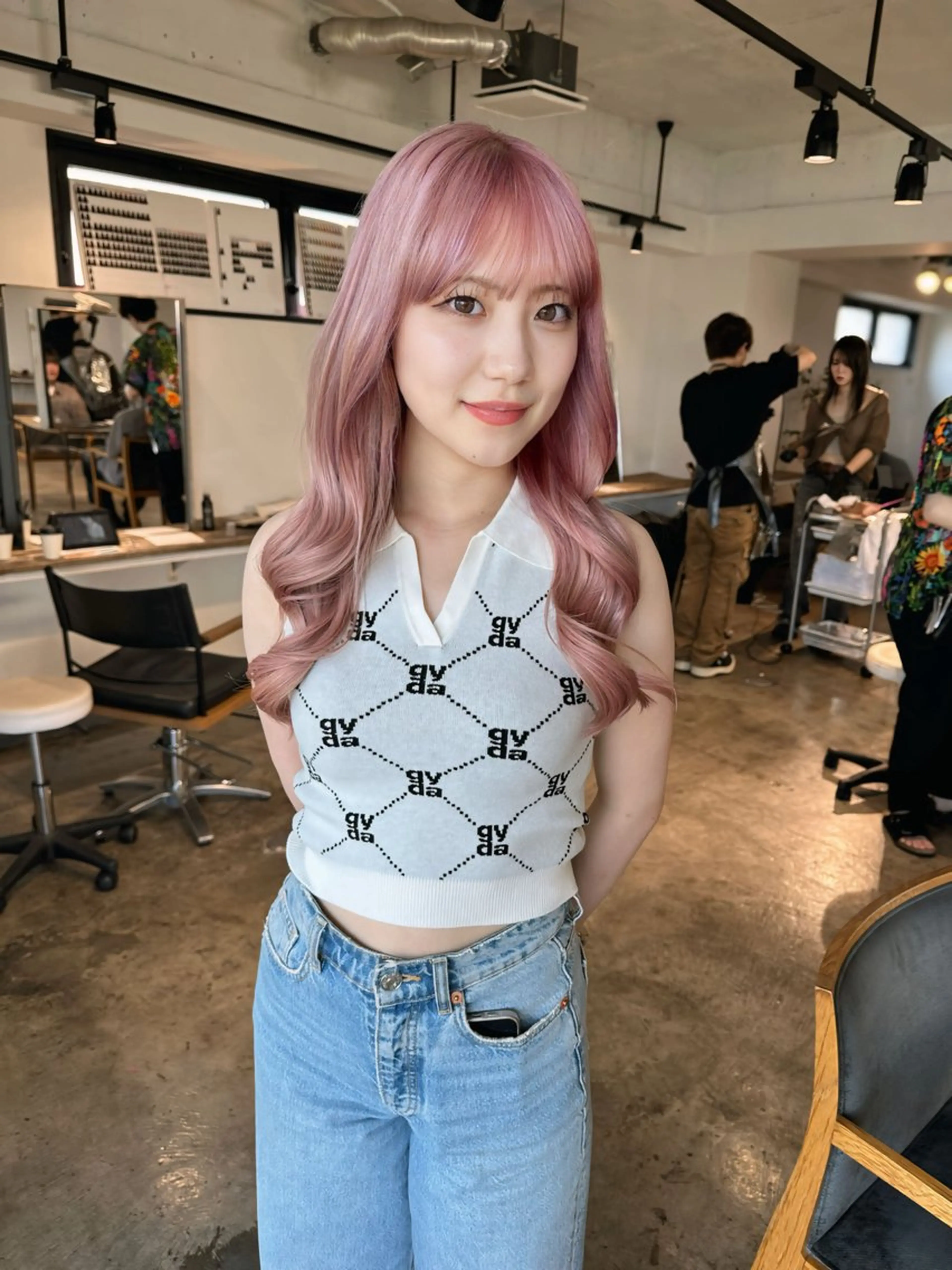ロング カラー ヘアカラー トリートメント ヘアセット ✨艶ブリーチカラー ✨四ノ宮裕己のヘアスタイル