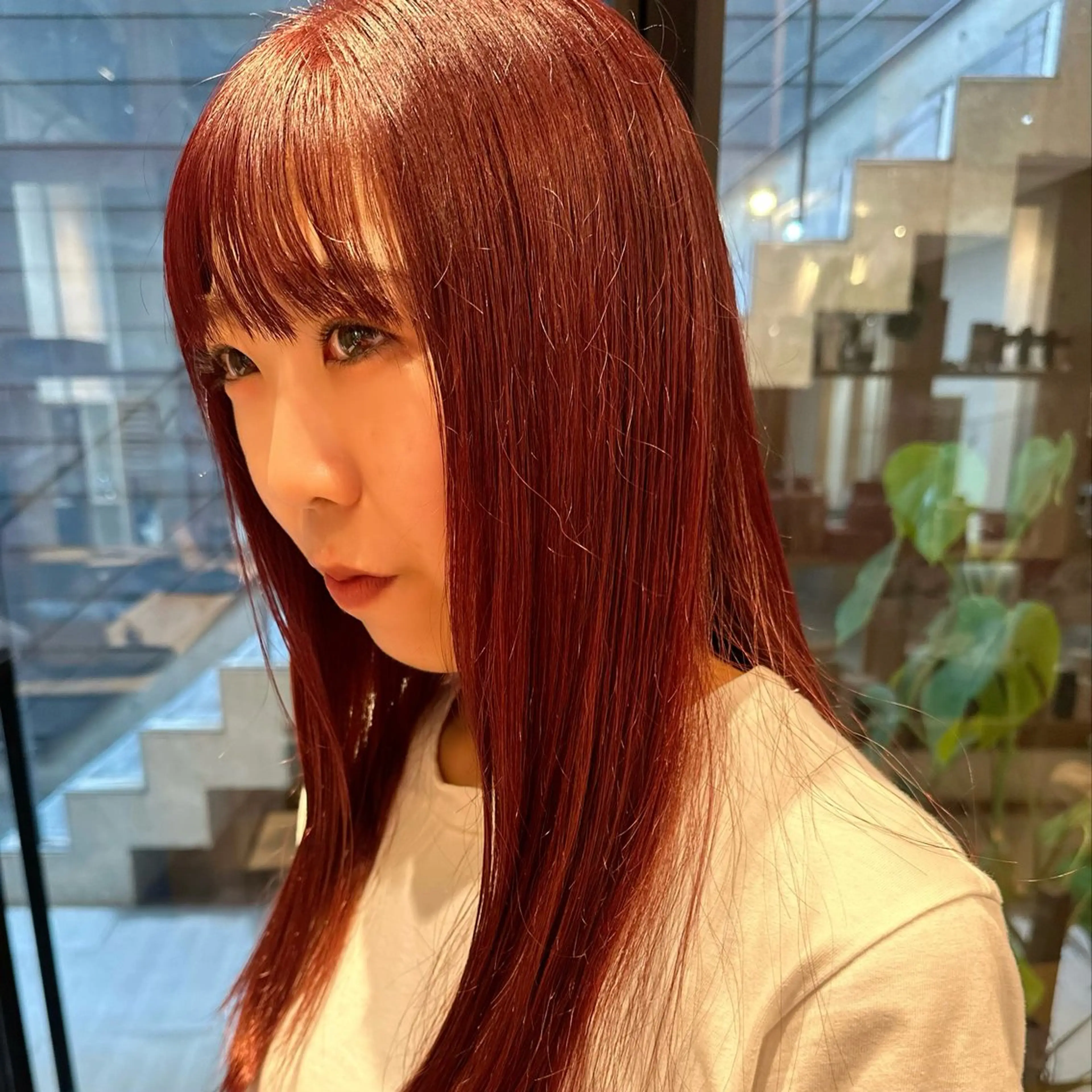 ショート カラー カシス ダブルカラー レッドカラー ボブ/レイヤー/ニュ アンスパーマ/小夏のヘアスタイル