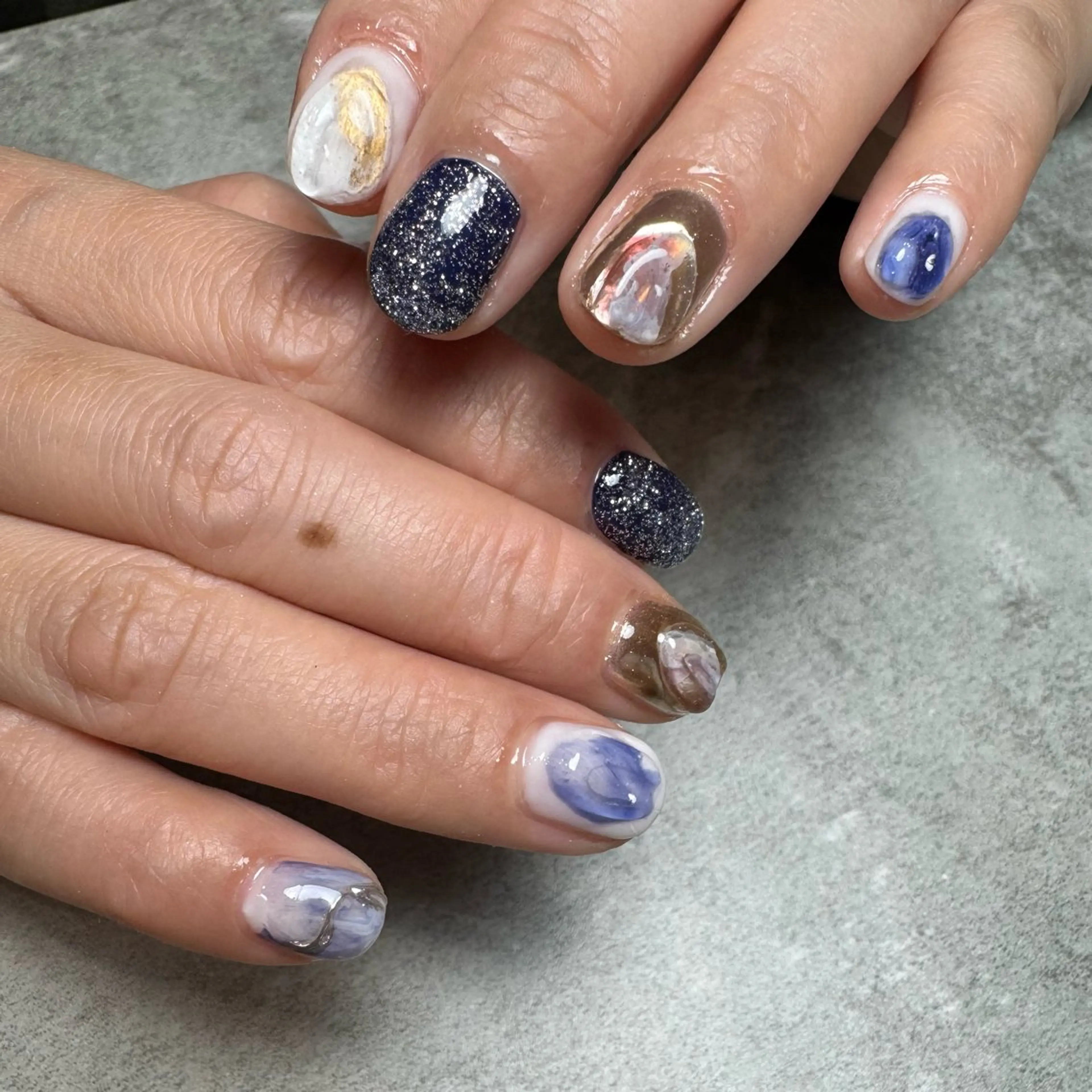 ネイル 持ち込み ニュアンスネイル ぷっくりネイル MATATABI. kumiのネイルデザイン