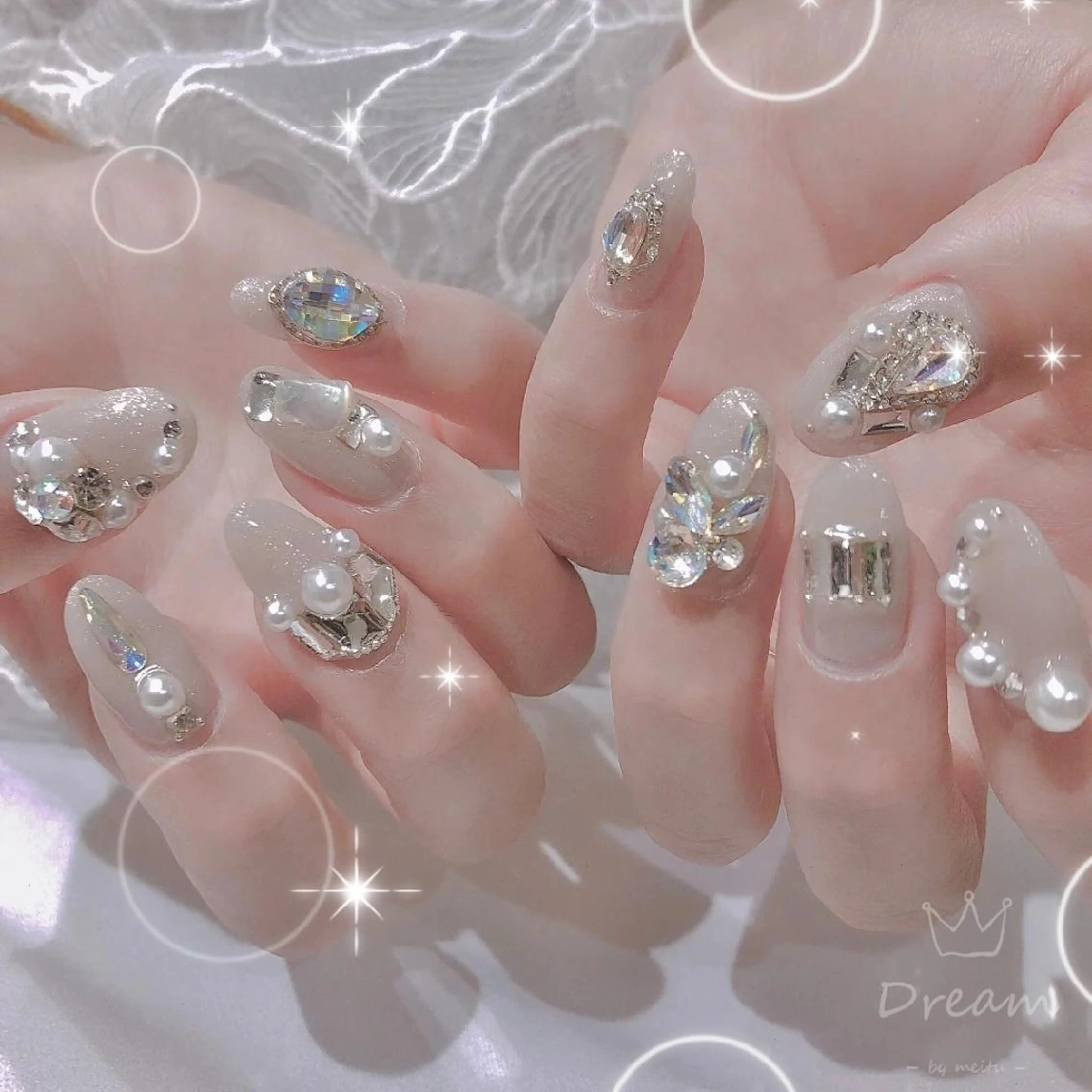 セミロング ネイル ハンドネイル ネイリストゆか💅 長さだし、深爪矯正のネイルデザイン