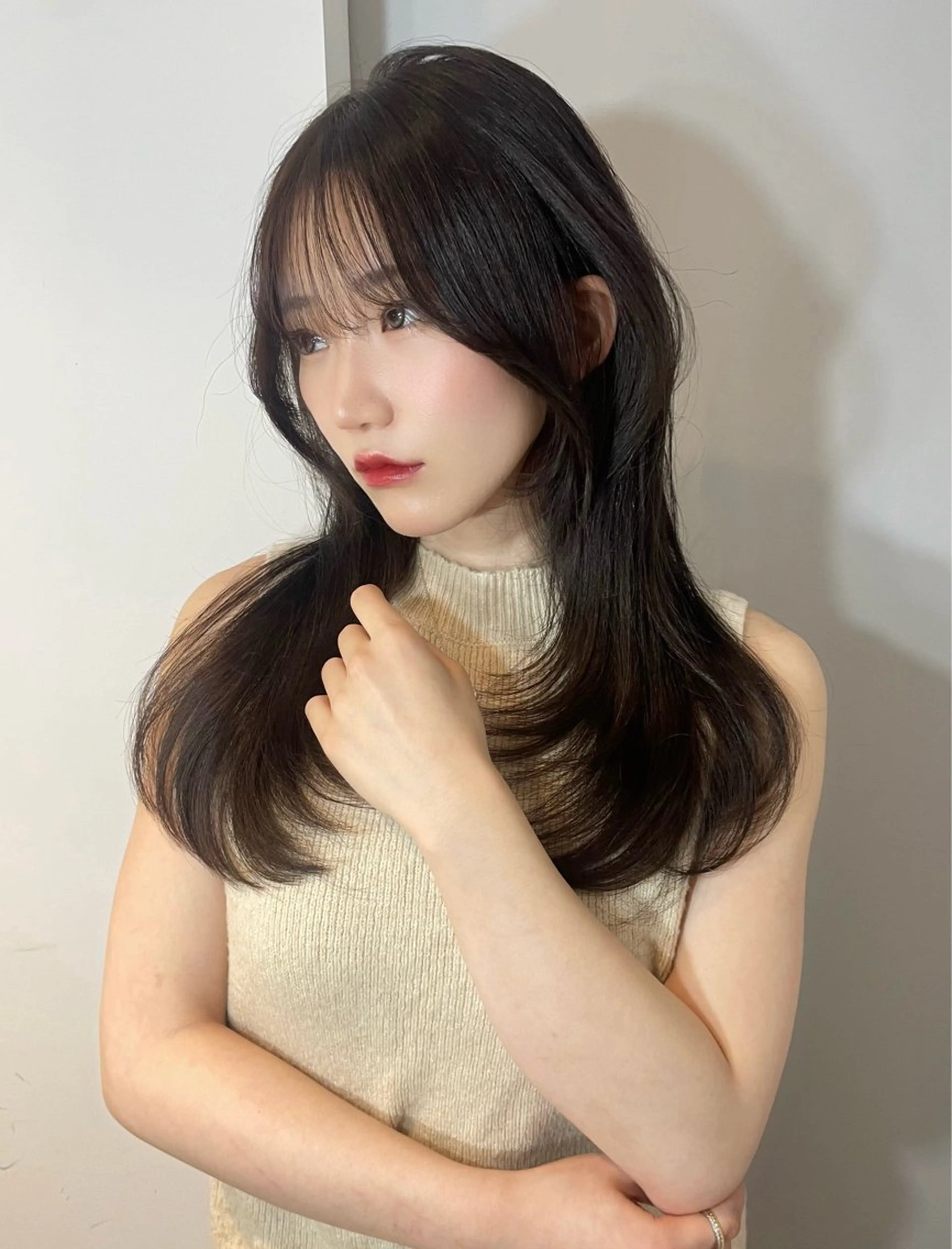 セミロング カット レイヤーカット/ 縮毛矯正/ミサキ💐のヘアスタイル