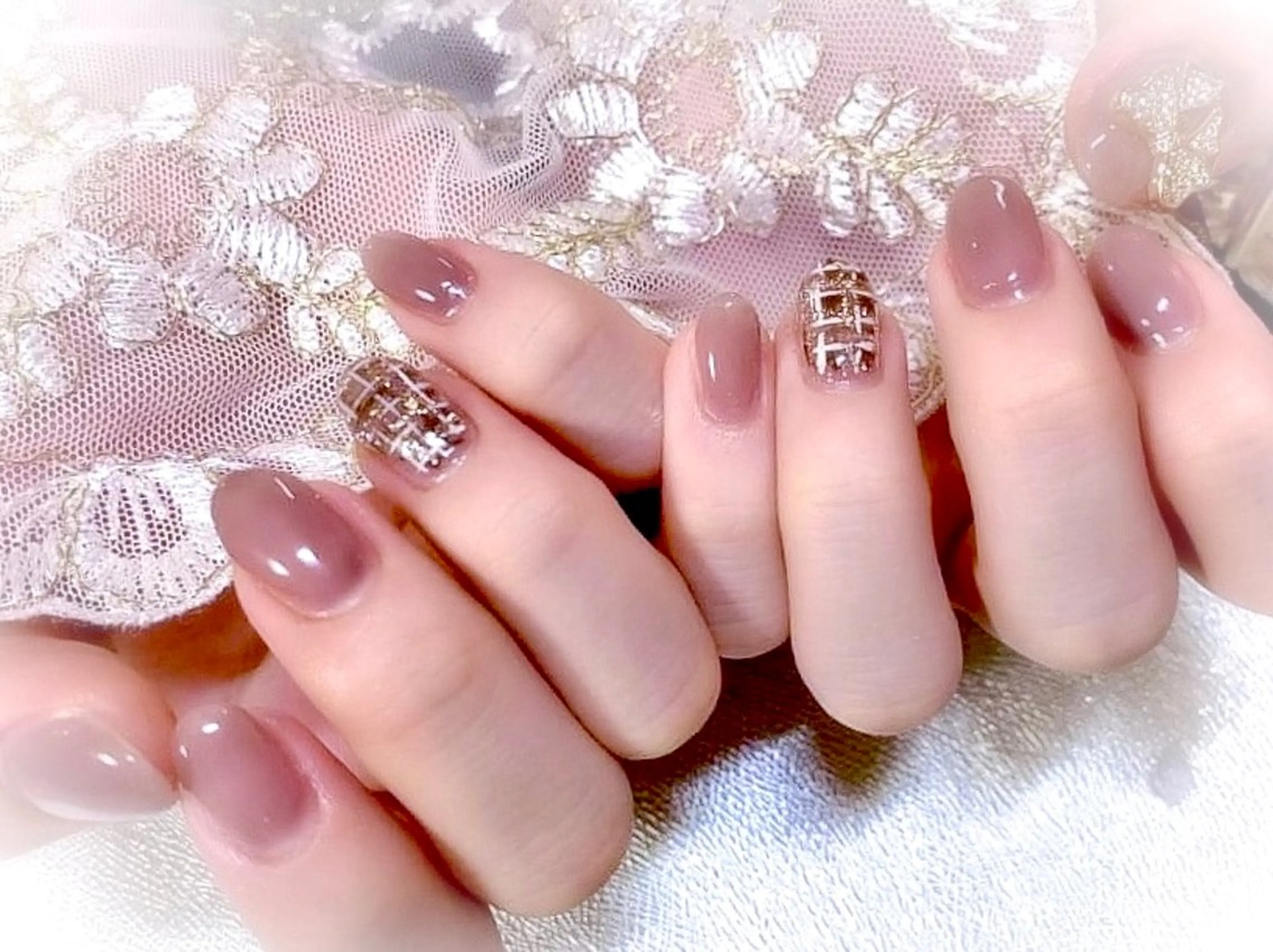 ネイル アートネイル クリアネイル ニュアンスネイル ツイードネイル ボガスティーズネイル 川崎店のネイルデザイン