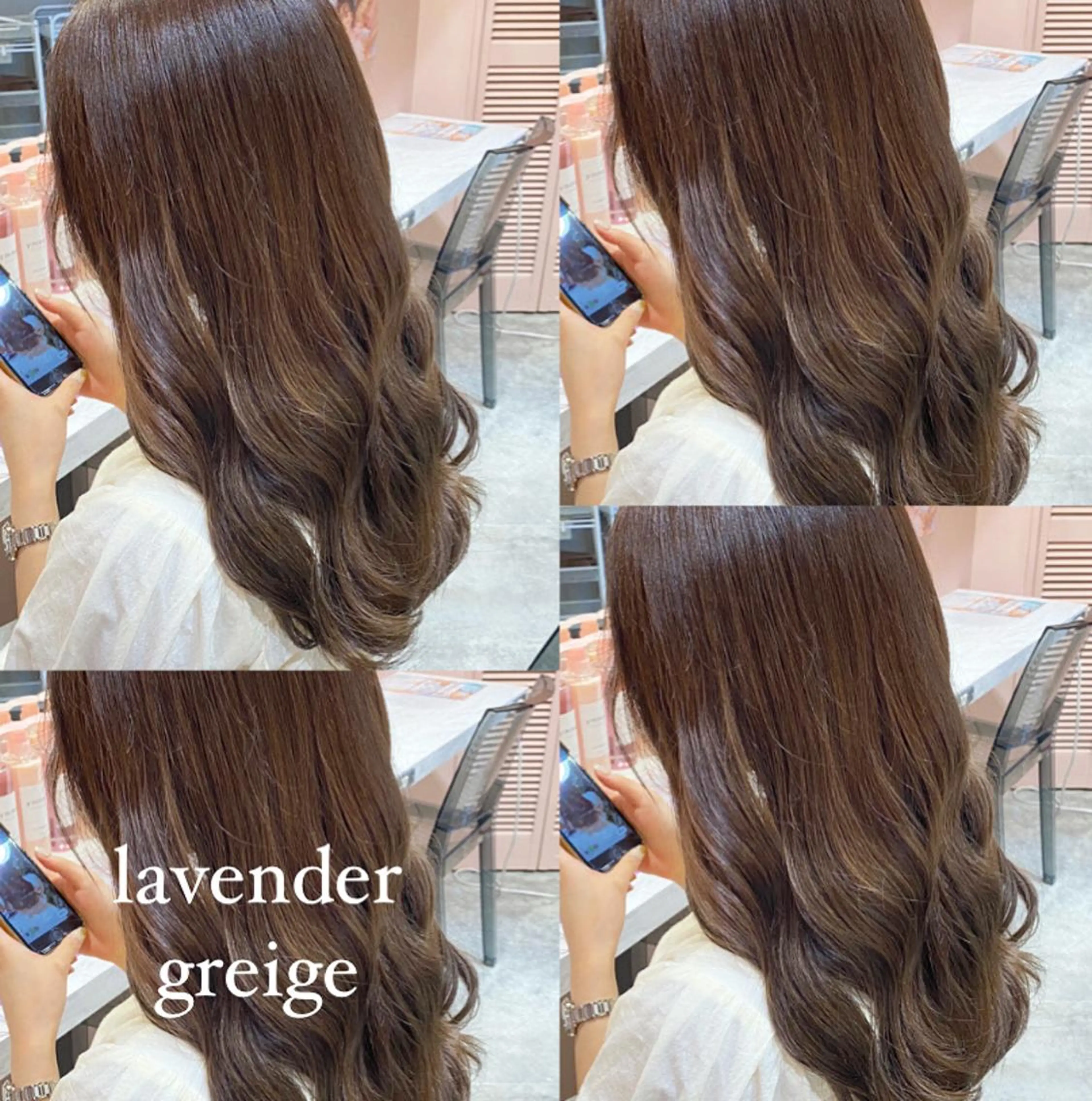 セミロング カラー パーマ ヘアアレンジ メンズ キッズ グレージュ ラベンダーカラー ラベンダーグレージュ ラベンダーグレー RIYA❤︎ Aujuaソムリエのヘアスタイル