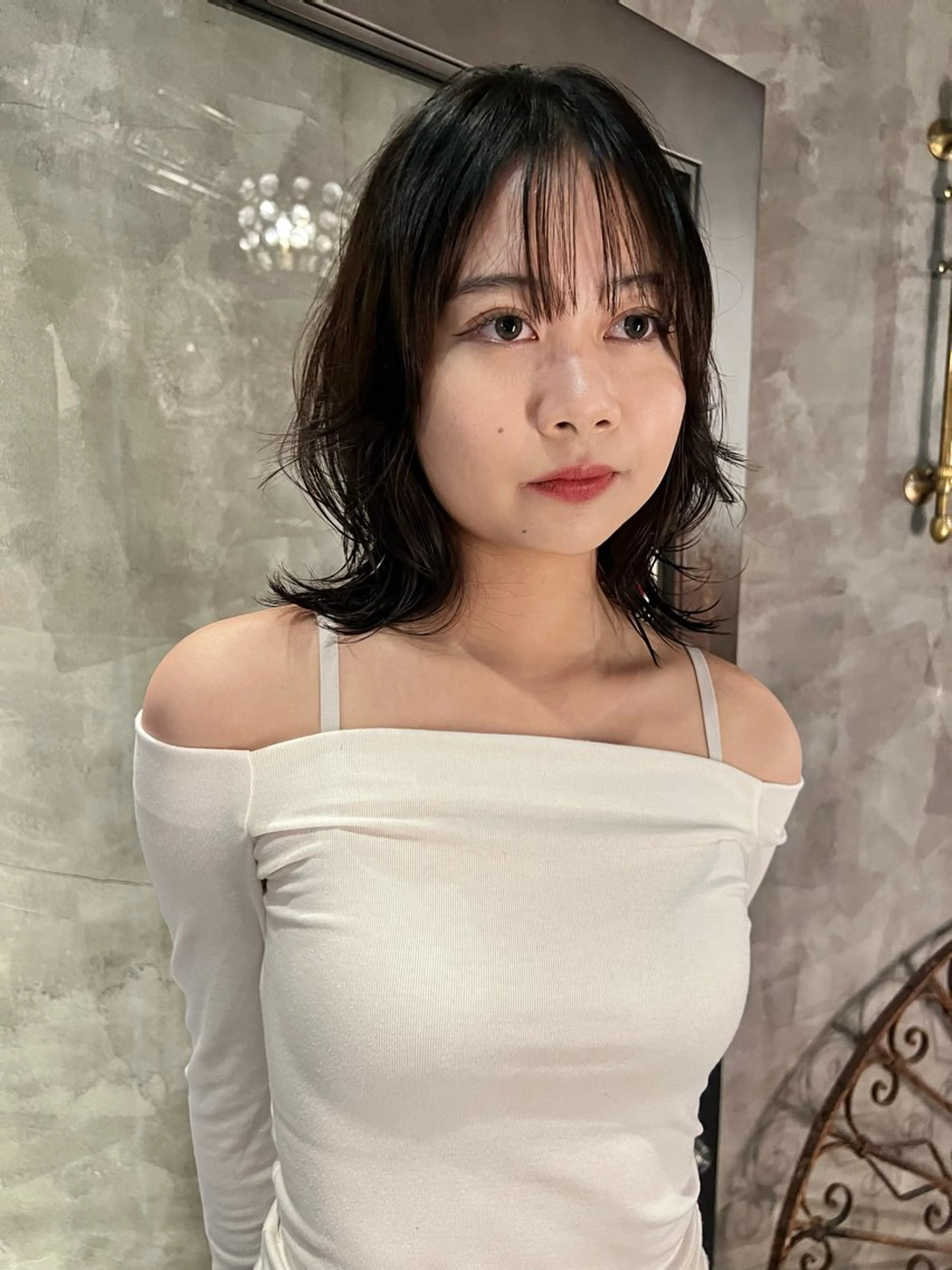 セミロング カラー パーマ カット ヘアカラー パーマ haco＋所属・圧倒的デザイン力 店長🎨RENAのヘアスタイル