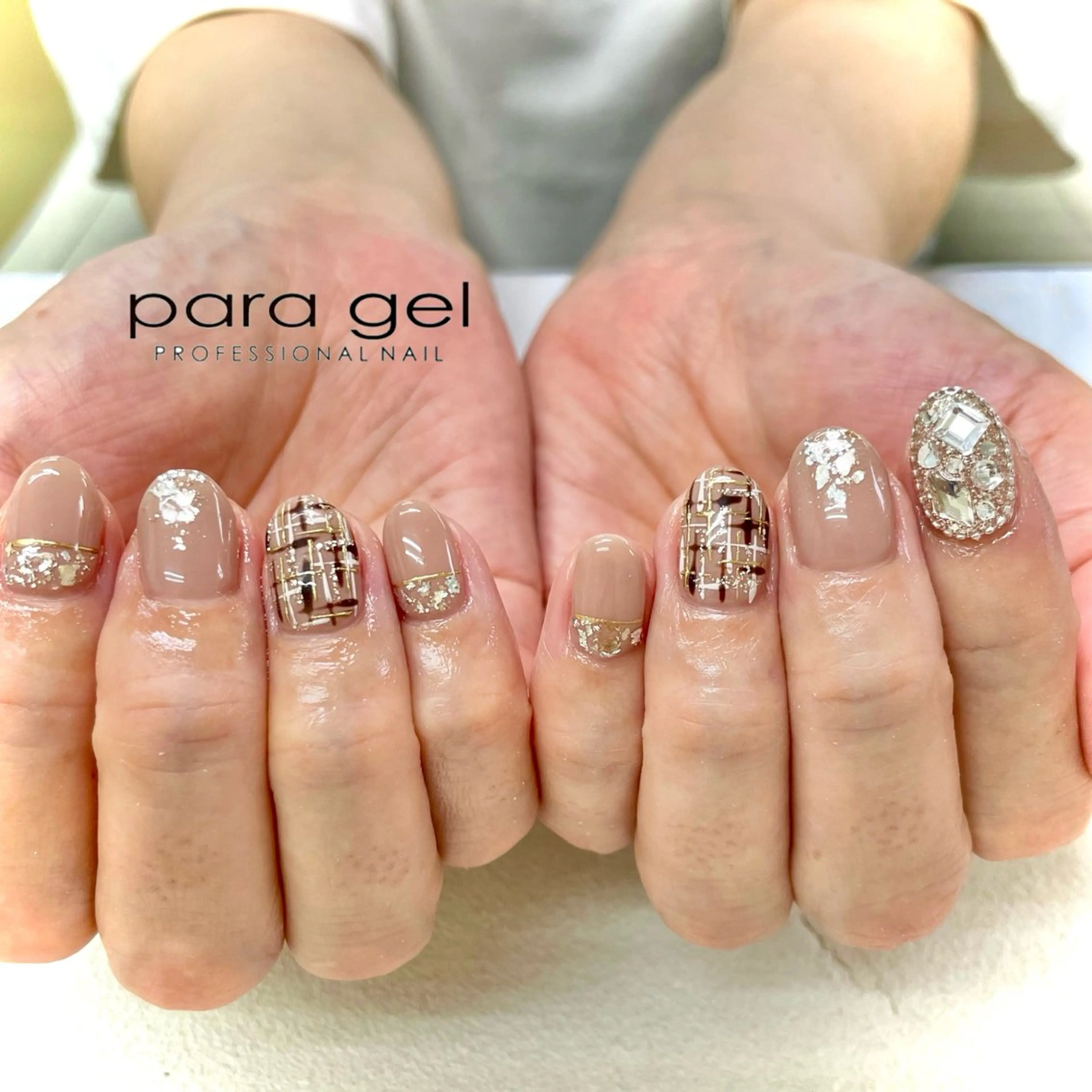 ネイル ニュアンスネイル ツイードネイル ハンドネイル Bianca🎀 ONODERAのネイルデザイン