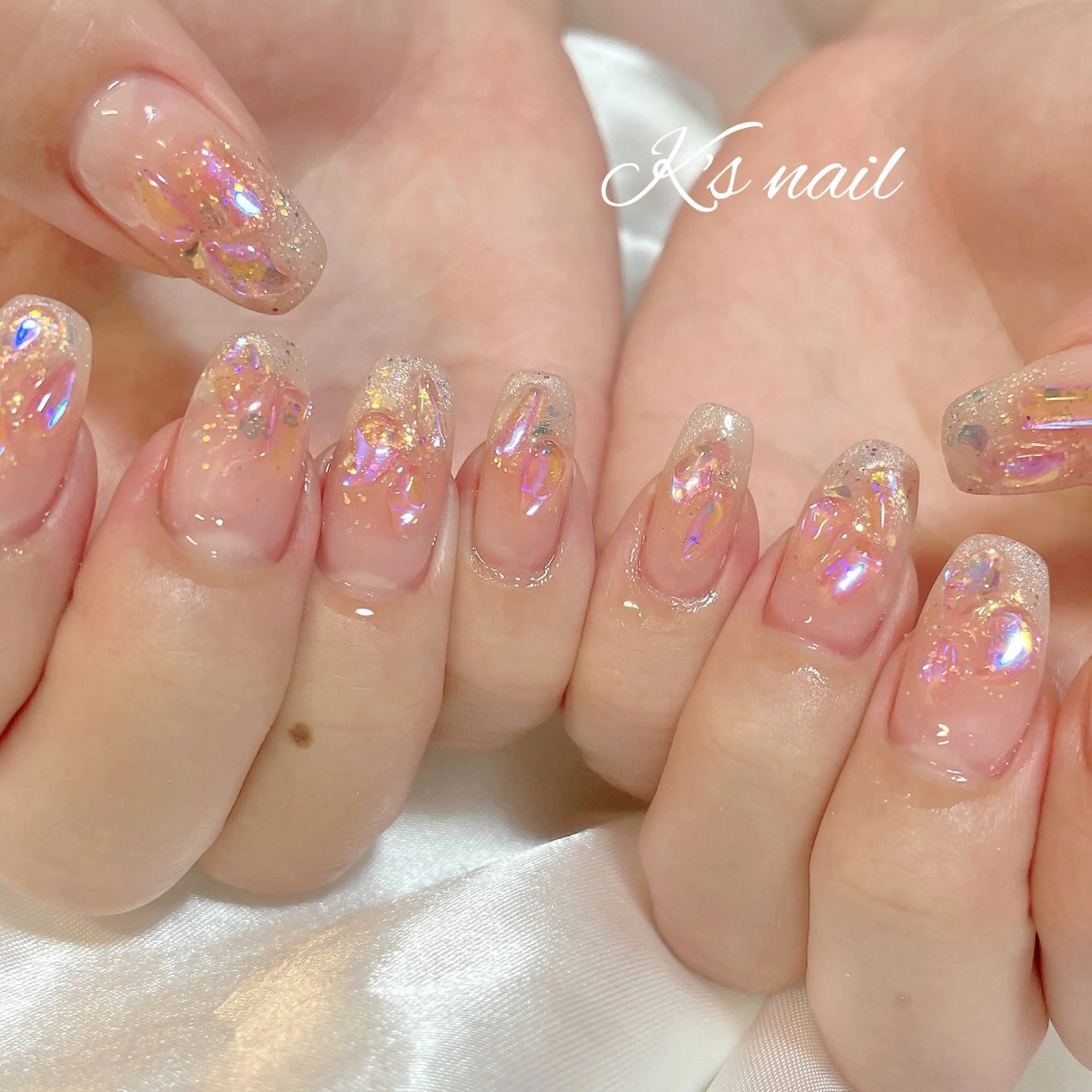 ネイル グラデーション 氷ネイル・うるうるネイル マグネットネイル K's nail kotoeのネイルデザイン