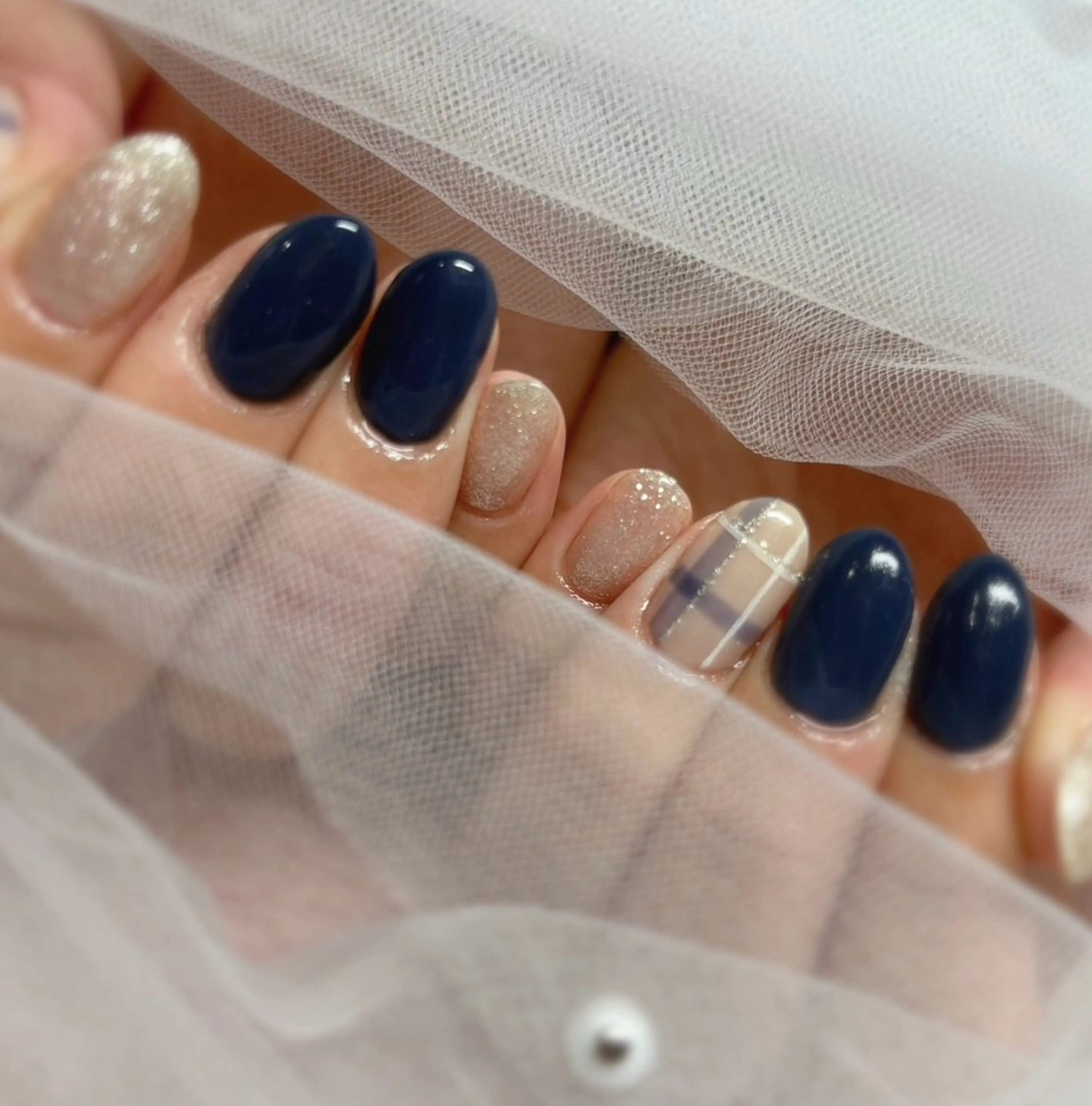 ネイル ブルー マグネットネイル ワンカラーネイル ハンドネイル Nail Salon RiLion所属・kaho  🧸🎀 RiLionのネイルデザイン