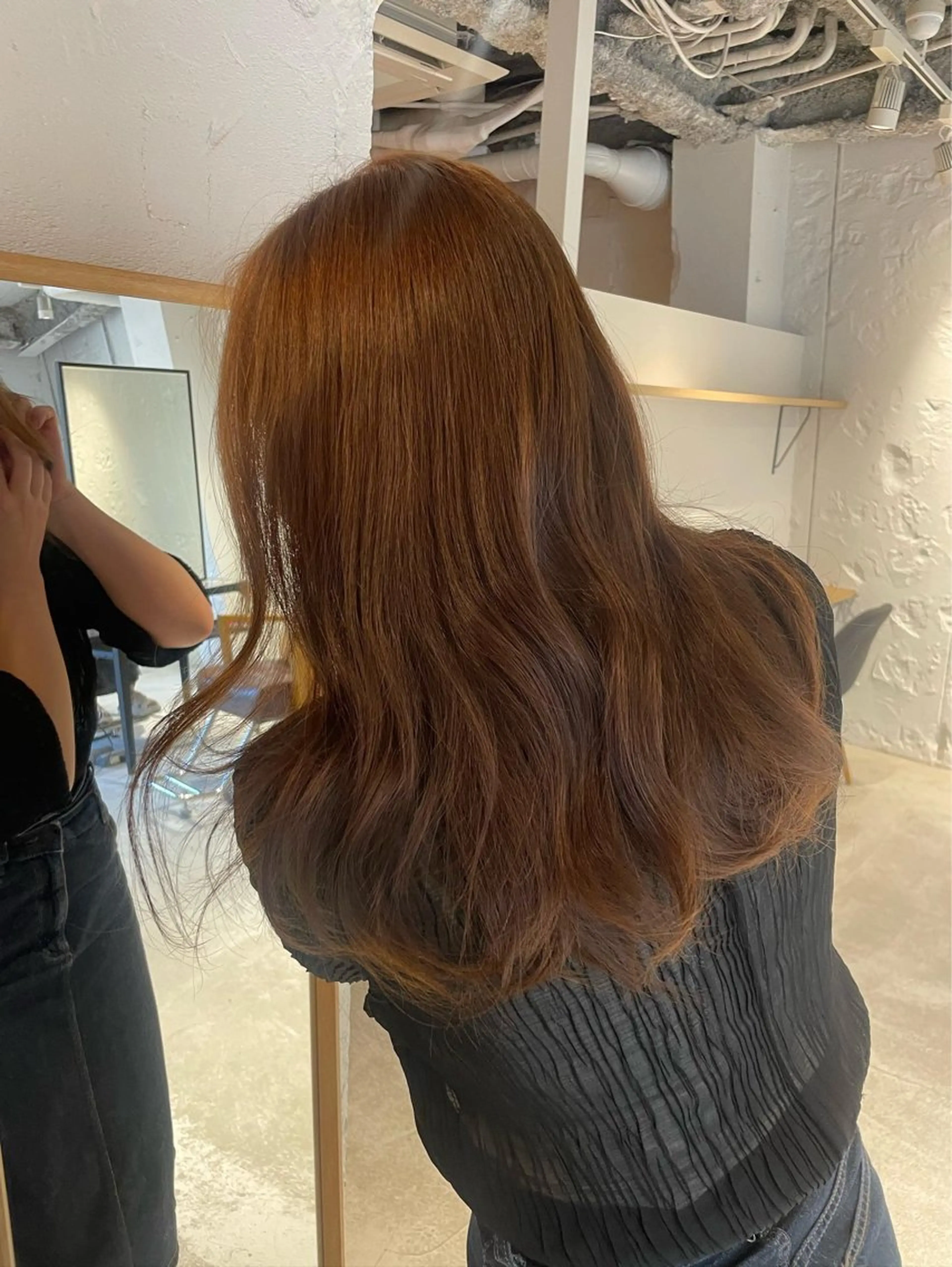 セミロング カラー ベージュカラー ブリーチ ブリーチなしカラー カット ヘアカラー トリートメント レイヤー×初 パーマ|hinakoのヘアスタイル