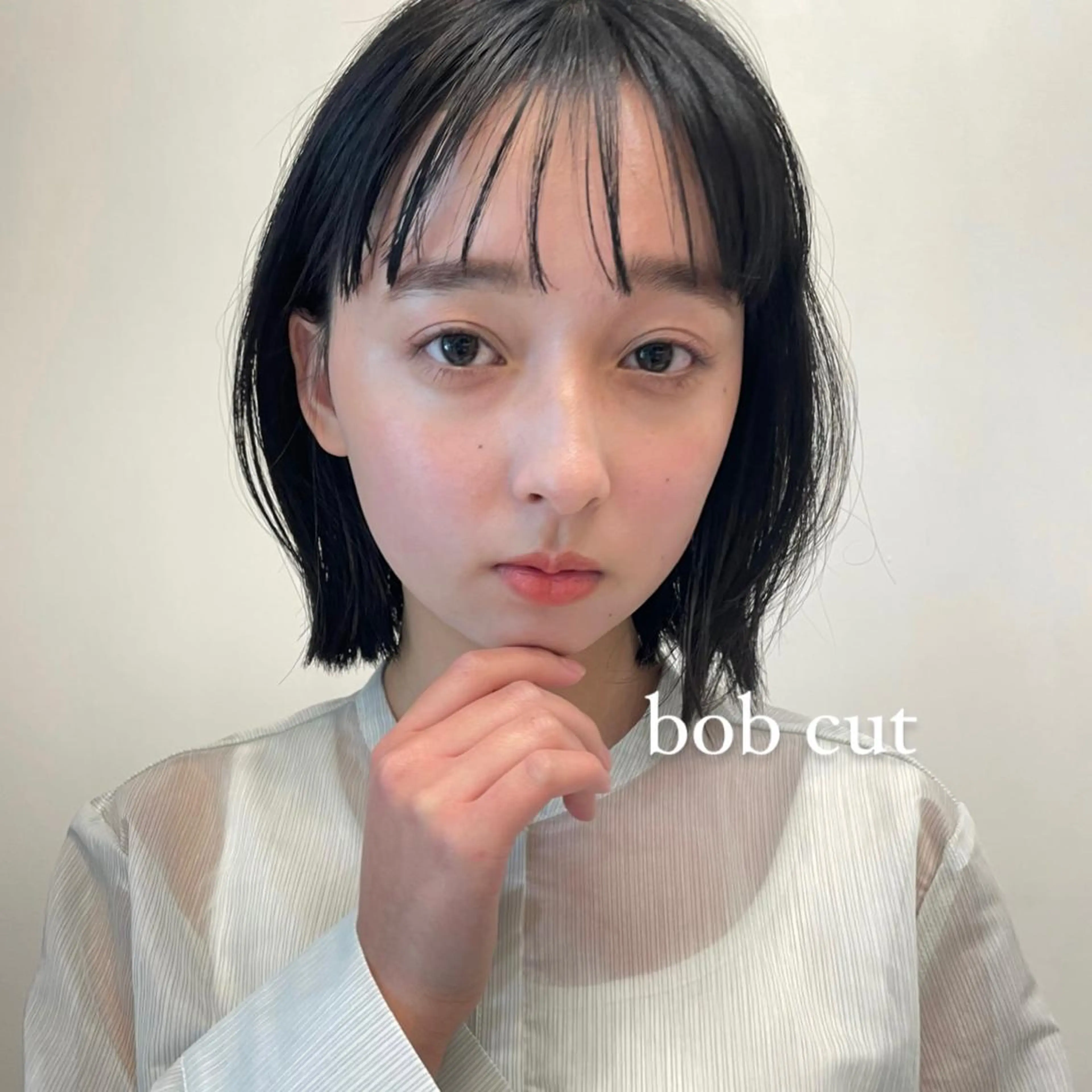 ミディアム カラー ボブパーマ ♡ヨシカワハナコのヘアスタイル