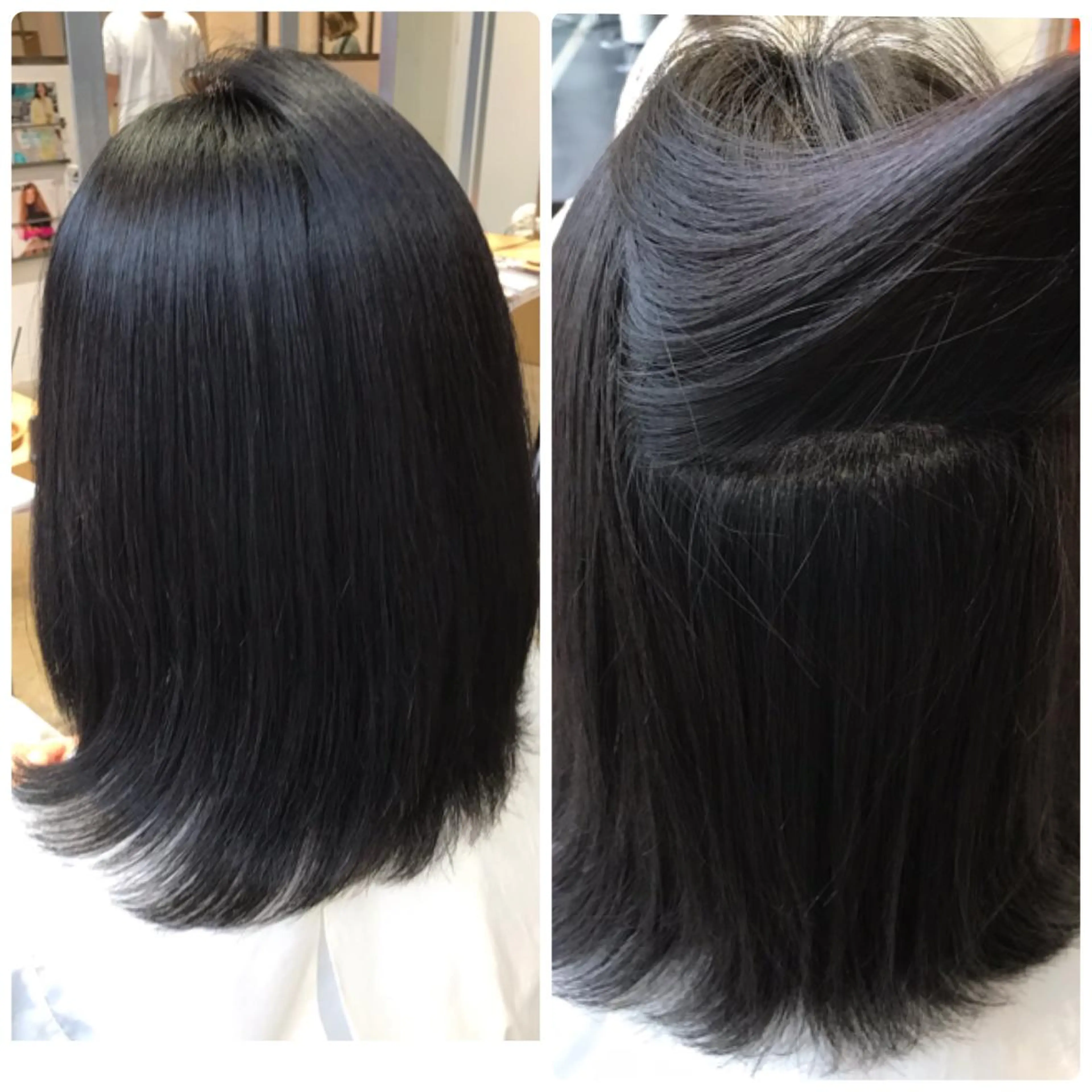 ミディアム パーマ 濱岡 恭子のヘアスタイル