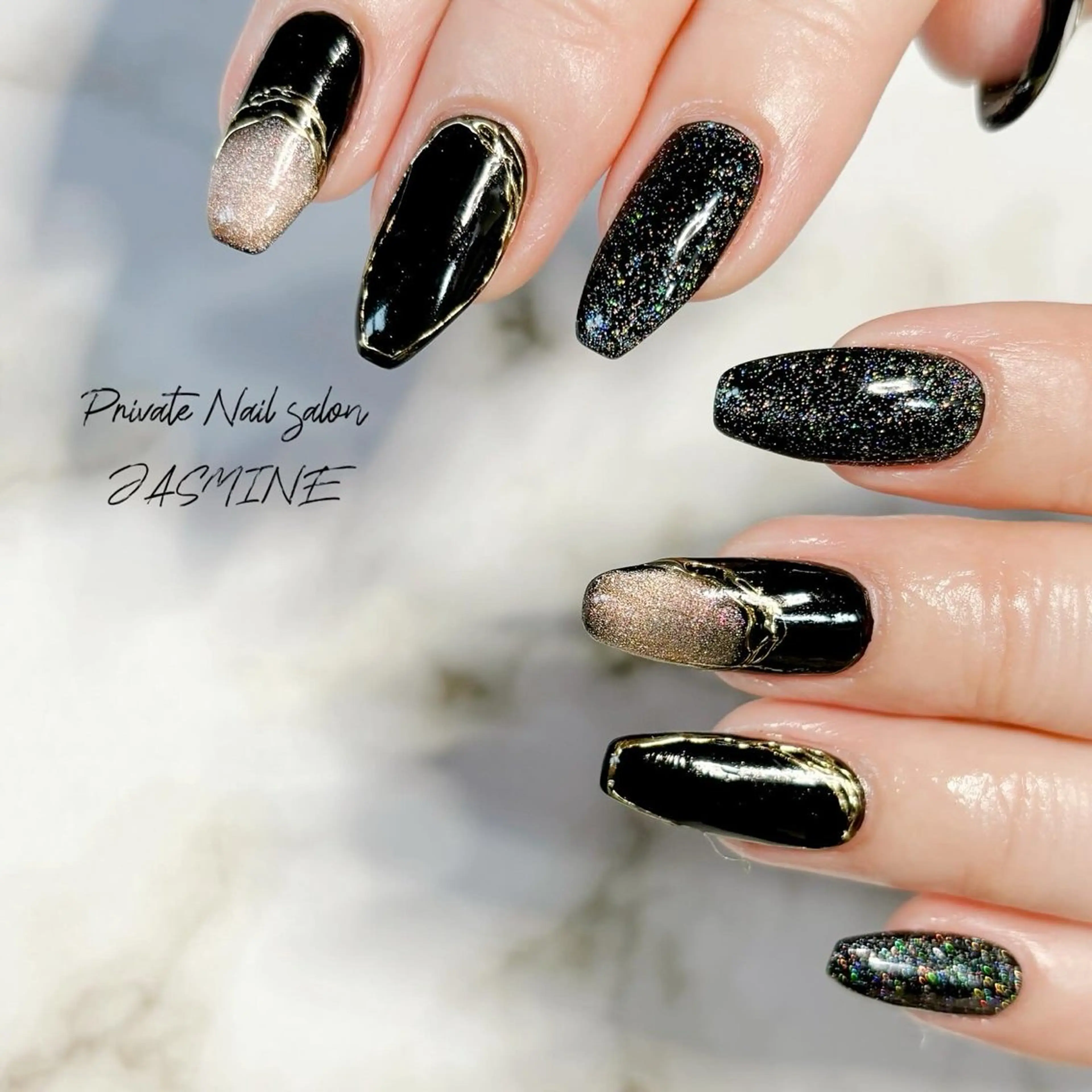 ネイル マグネットネイル ミラーネイル Nail salon JASMINEのネイルデザイン