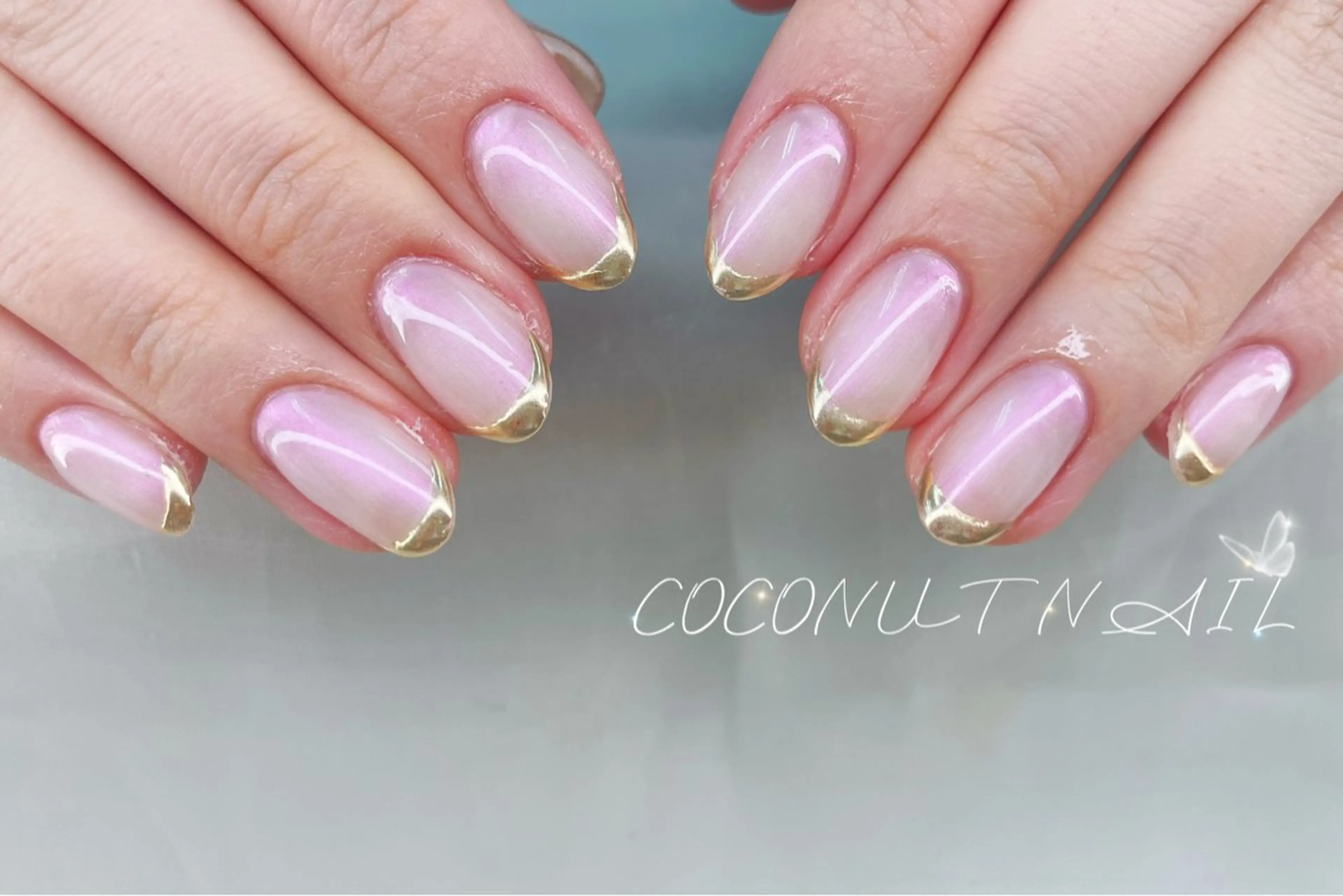 ネイル べっ甲ネイル フレンチネイル キラキラネイル ラメ(グリッター) マグネットネイル ハンドネイル 神田 ココナッツのネイルデザイン