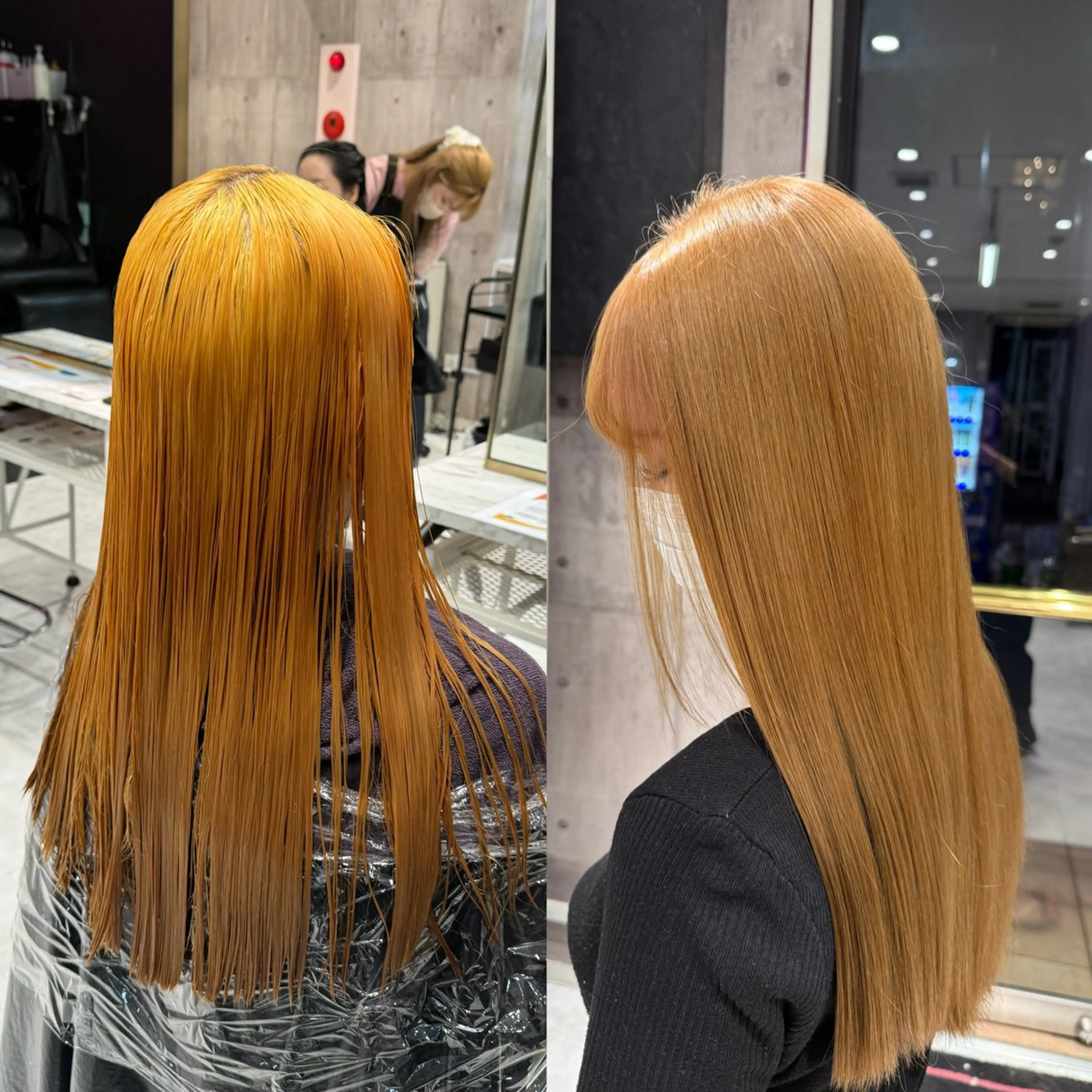 ロング カラー ベージュカラー ブリーチ ブロンド ミルクティーベージュ ピンクカラー ヘアカラー ハイトーン特化/ 複雑履歴修正/拓真のヘアスタイル