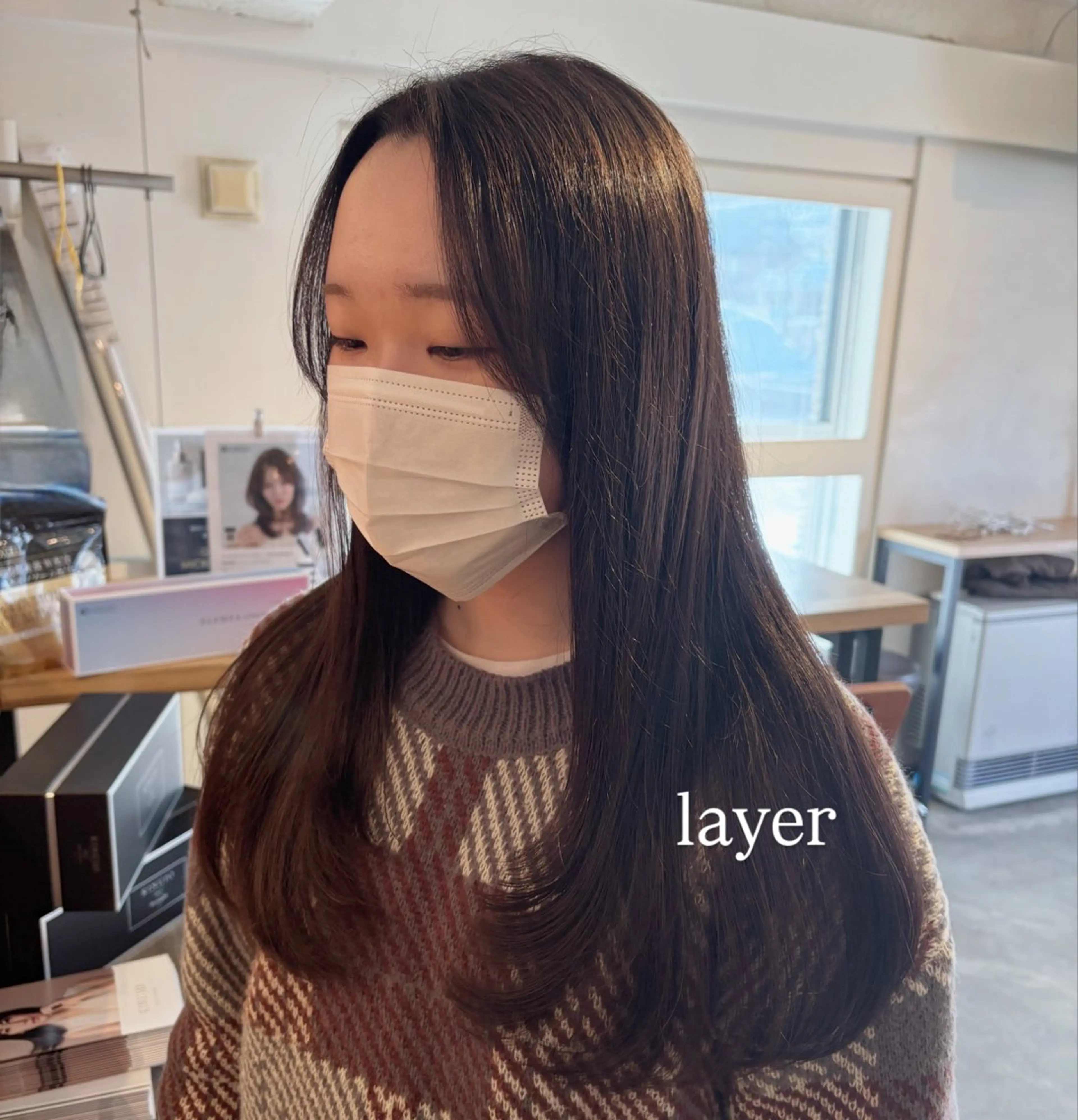 ロング ロングレイヤー レイヤーカット ロング カット ヘッドスパ Dulce oro所属・円山/透明感カラー/ yurinaのヘアスタイル