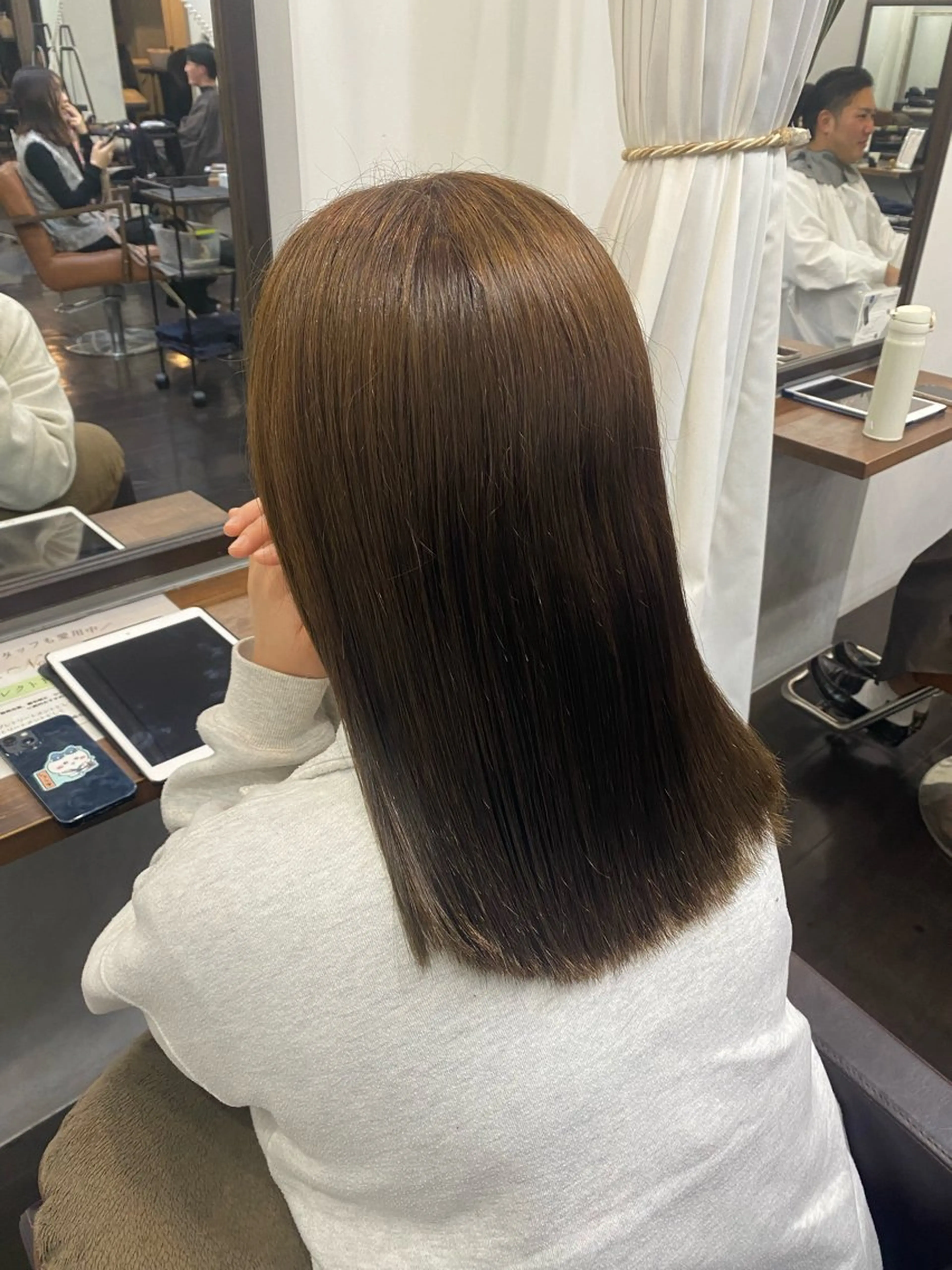 セミロング カラー ヘアアレンジ 🍒ᩚ名駅/艶髪 縮毛矯正/あゆ🍒ᩚのヘアスタイル