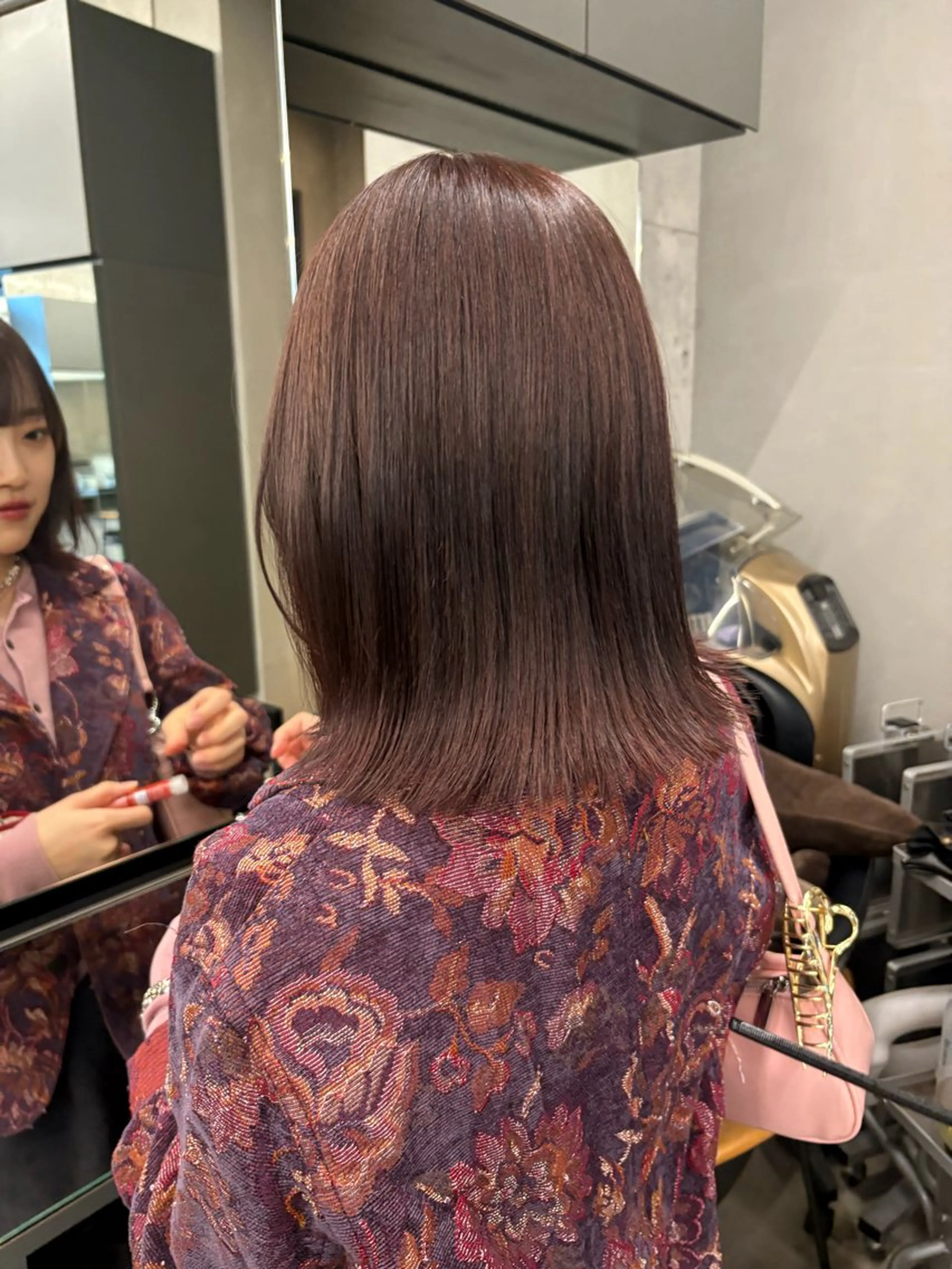 ミディアム カラー カット ヘアカラー トリートメント レイヤー/柔色 カラー/SAkiのヘアスタイル