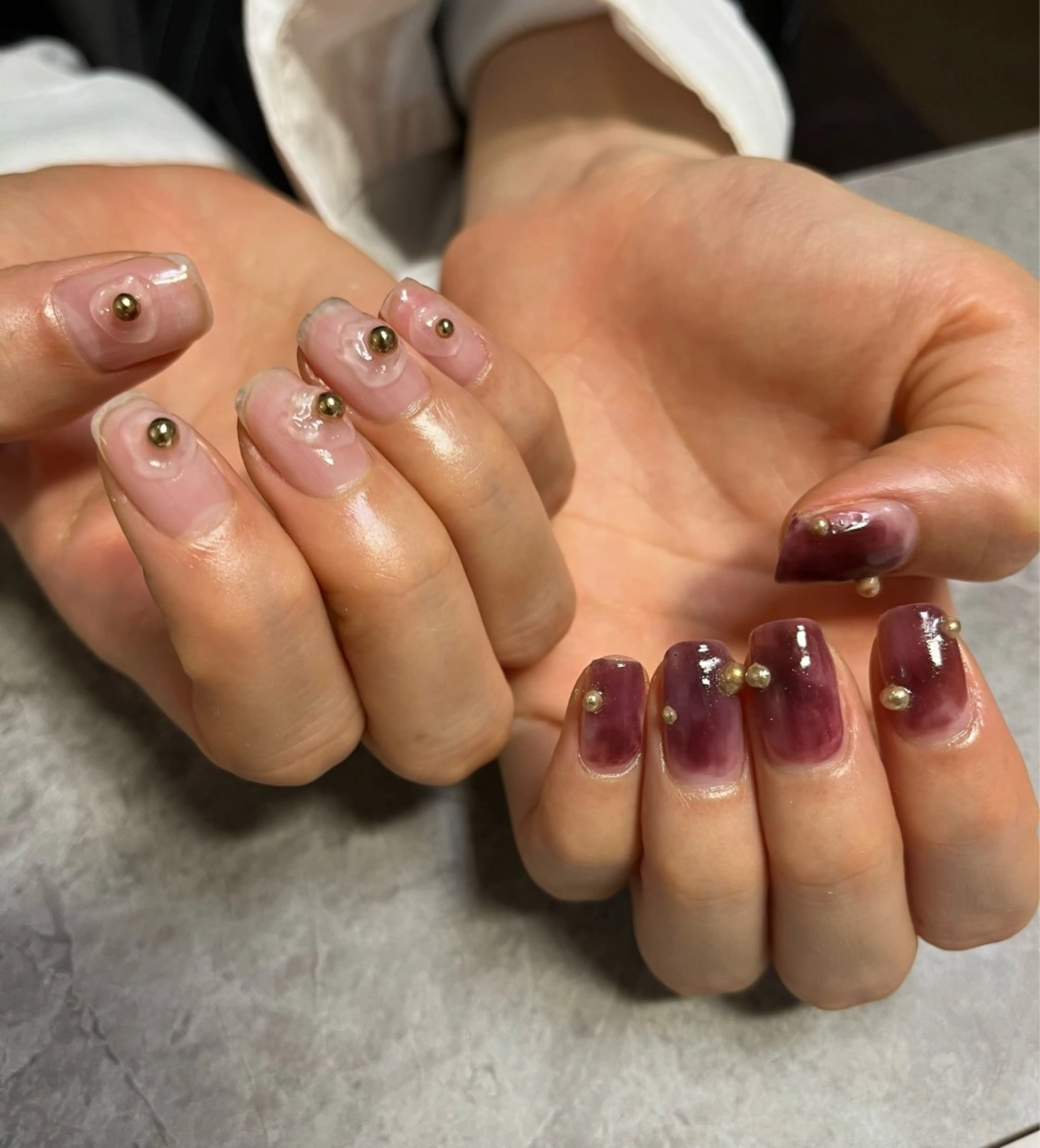 ネイル アートネイル クリアネイル 持ち込み ニュアンスネイル ストーンネイル ハンドネイル ハンドケア Felice所属・ベテランネイル cnc  nailのネイルデザイン