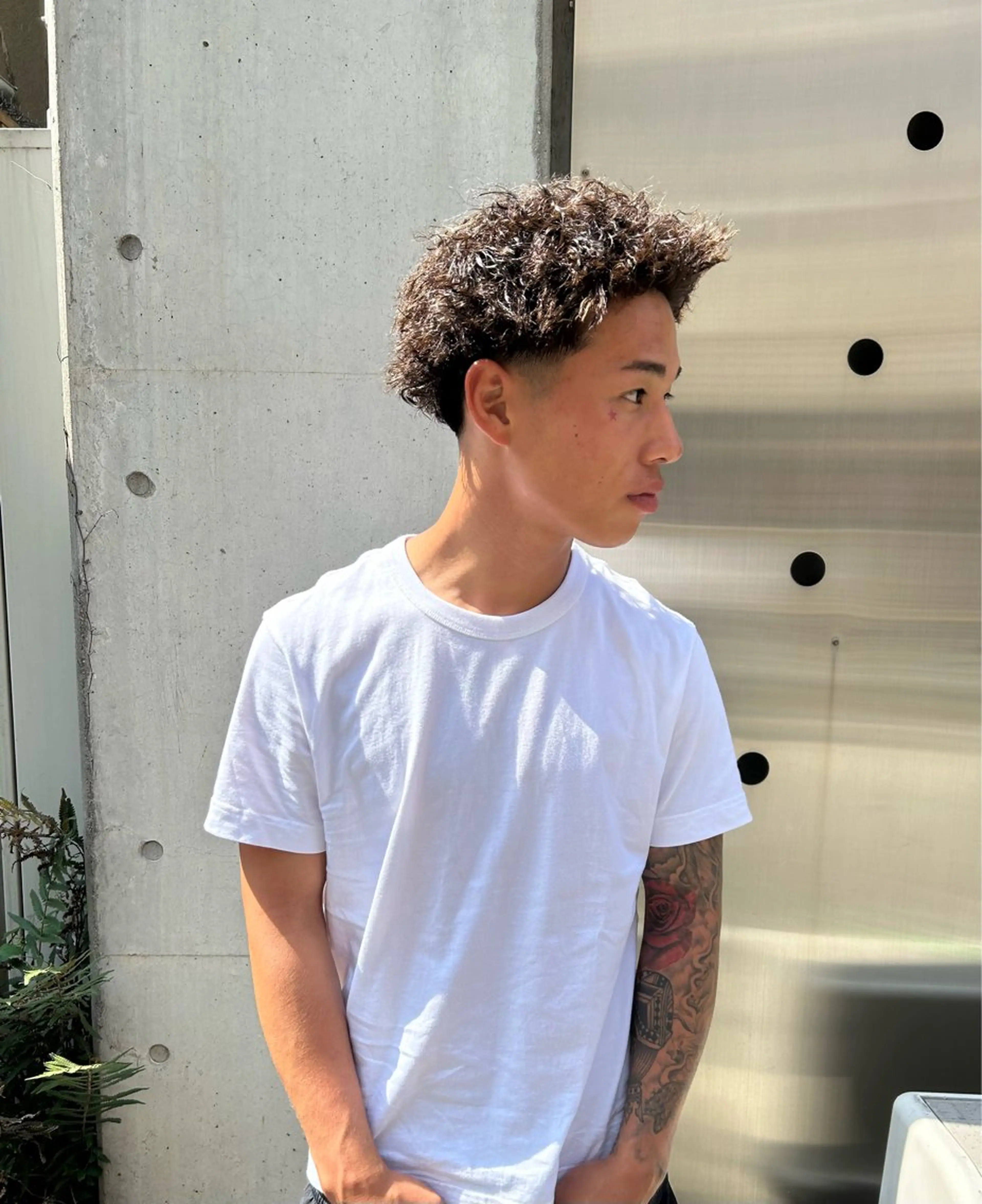 ショート パーマ メンズ フェードカット メンズパーマ ショートヘア hair salon PEARL所属・スパイキーショート/ メンズパーマ/聖矢のヘアスタイル