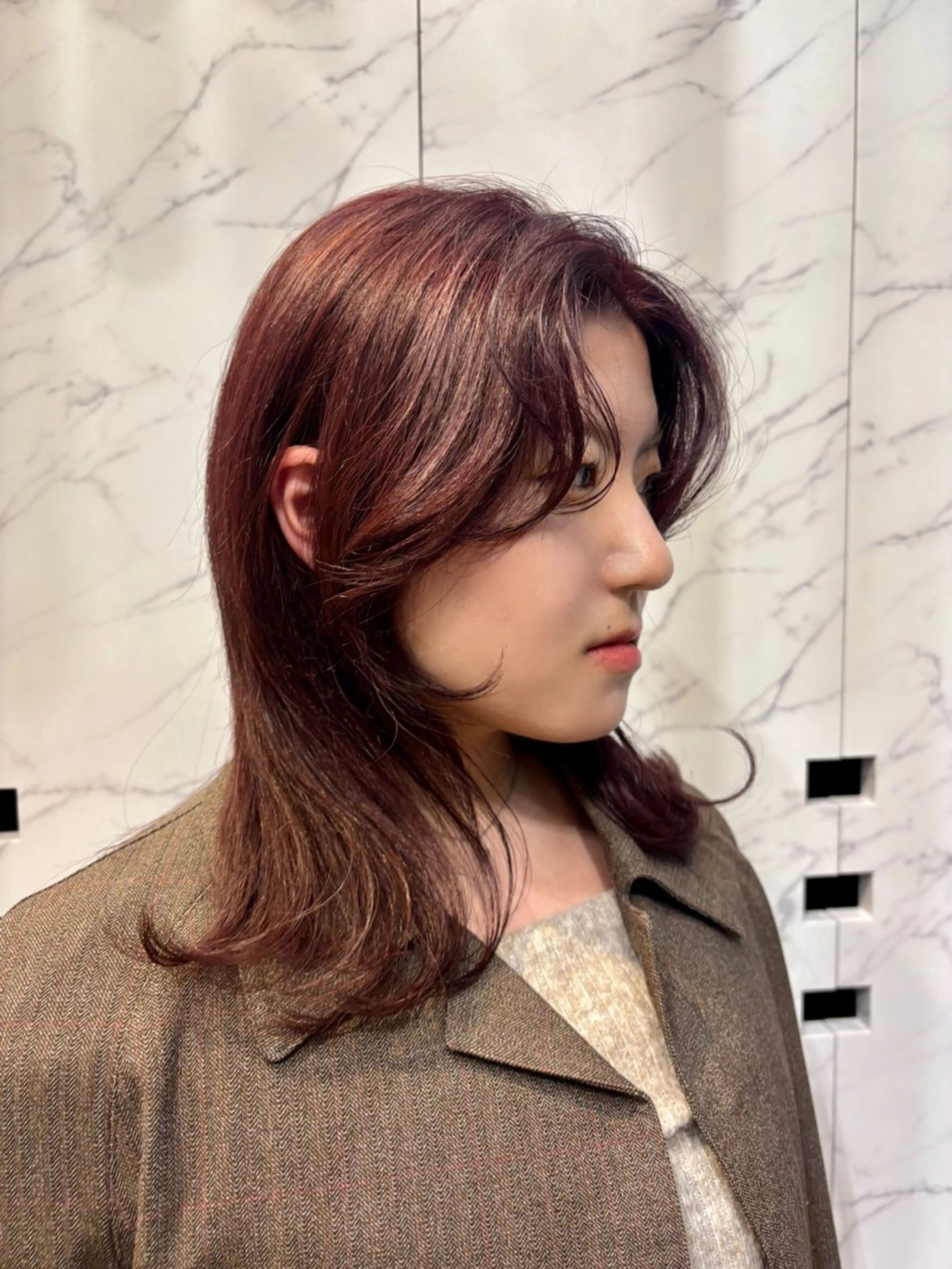 カラー ブリーチ ブリーチなしカラー カット ヘアカラー miu /透明感カラーのヘアスタイル