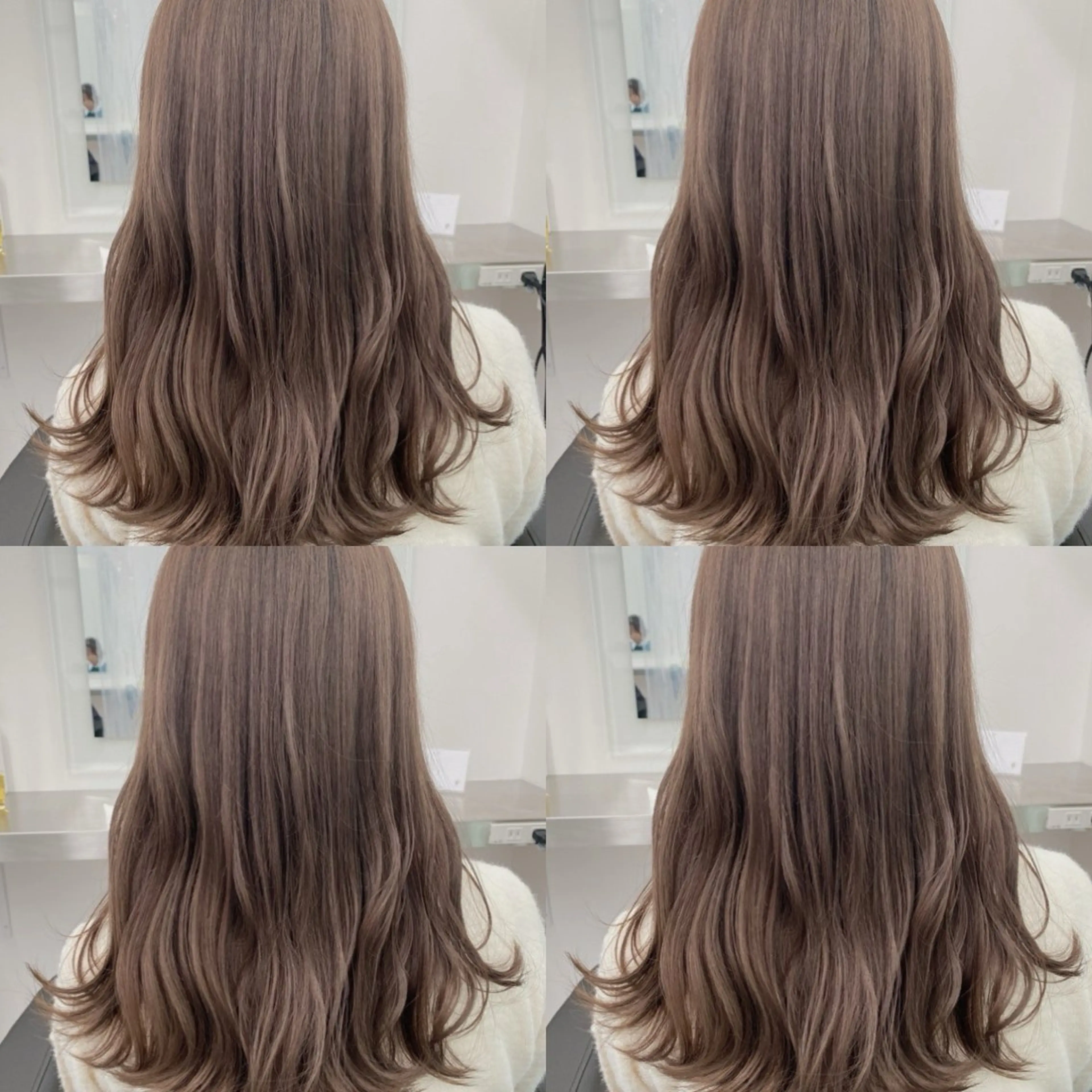 セミロング ヘアカラー トリートメント ヘッドスパ 透明感♡グレージュ ♡ミルクティー♡のヘアスタイル