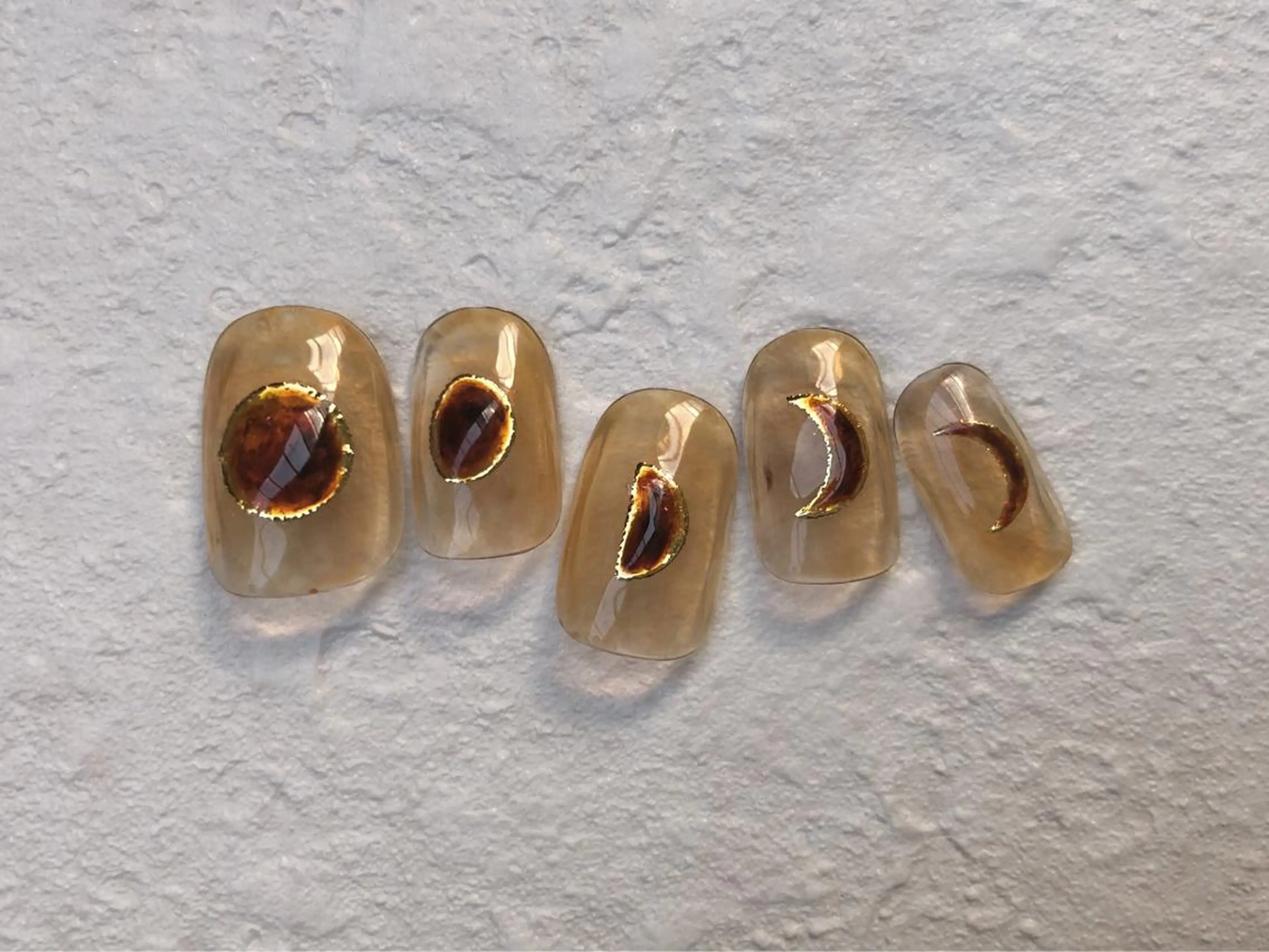 ネイル べっ甲ネイル ☽ ☾のネイルデザイン