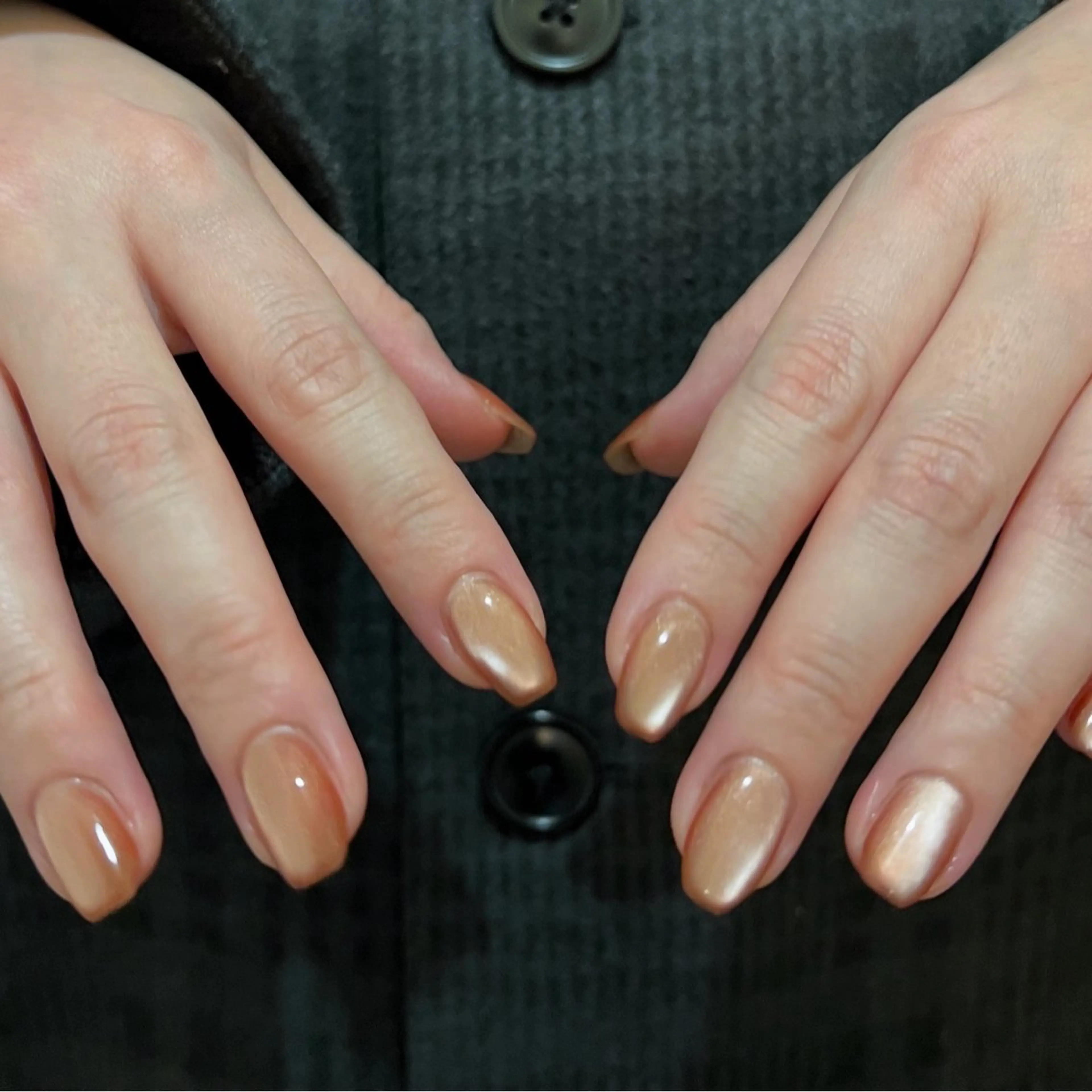 ネイル ブラウン 氷ネイル・うるうるネイル マグネットネイル urun eriのネイルデザイン