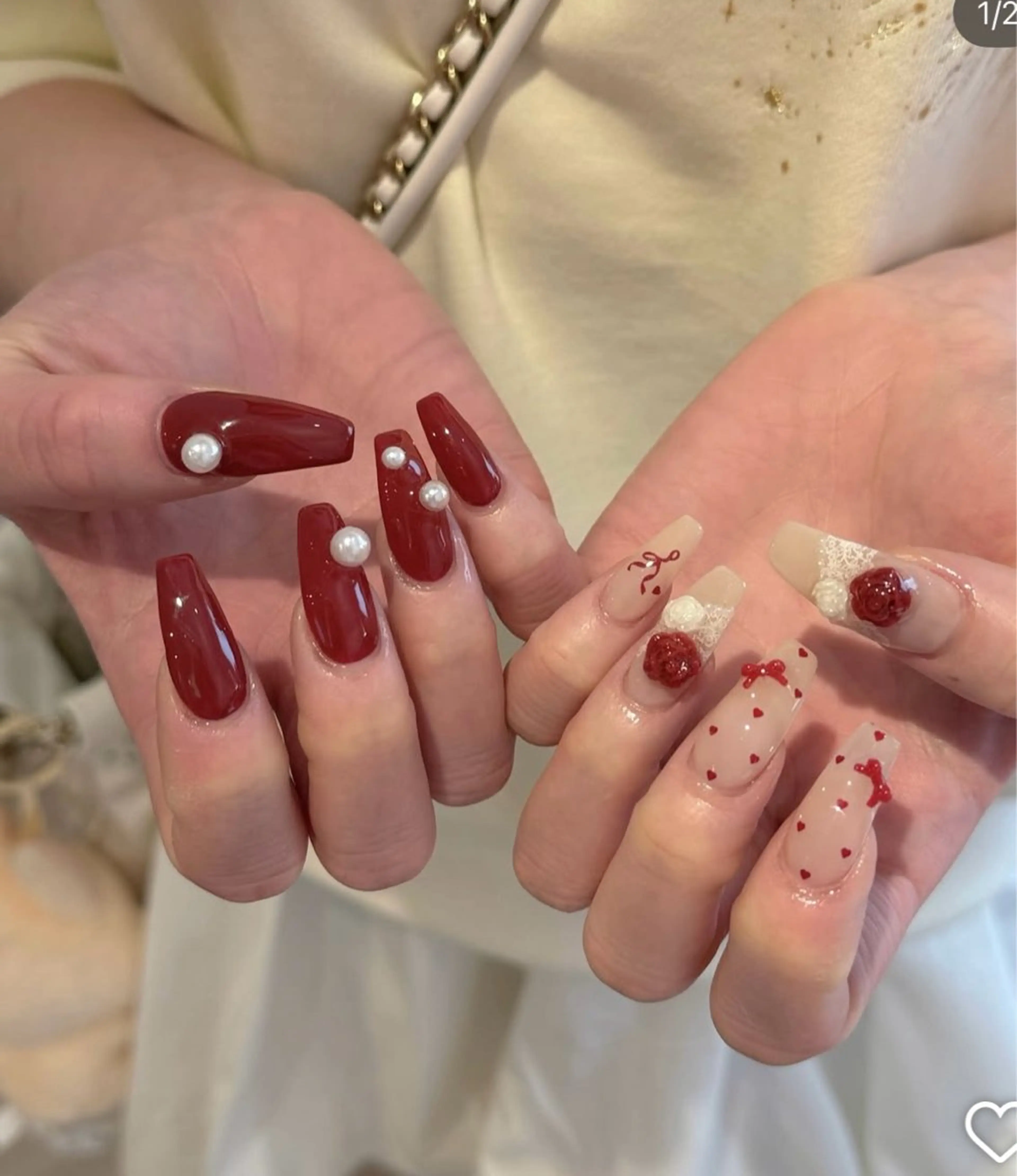 ネイル アートネイル ジェルネイル ガーリー キラキラネイル Nihonthy Nail 新宿所属・Nihonthy Nail 新宿のネイルデザイン