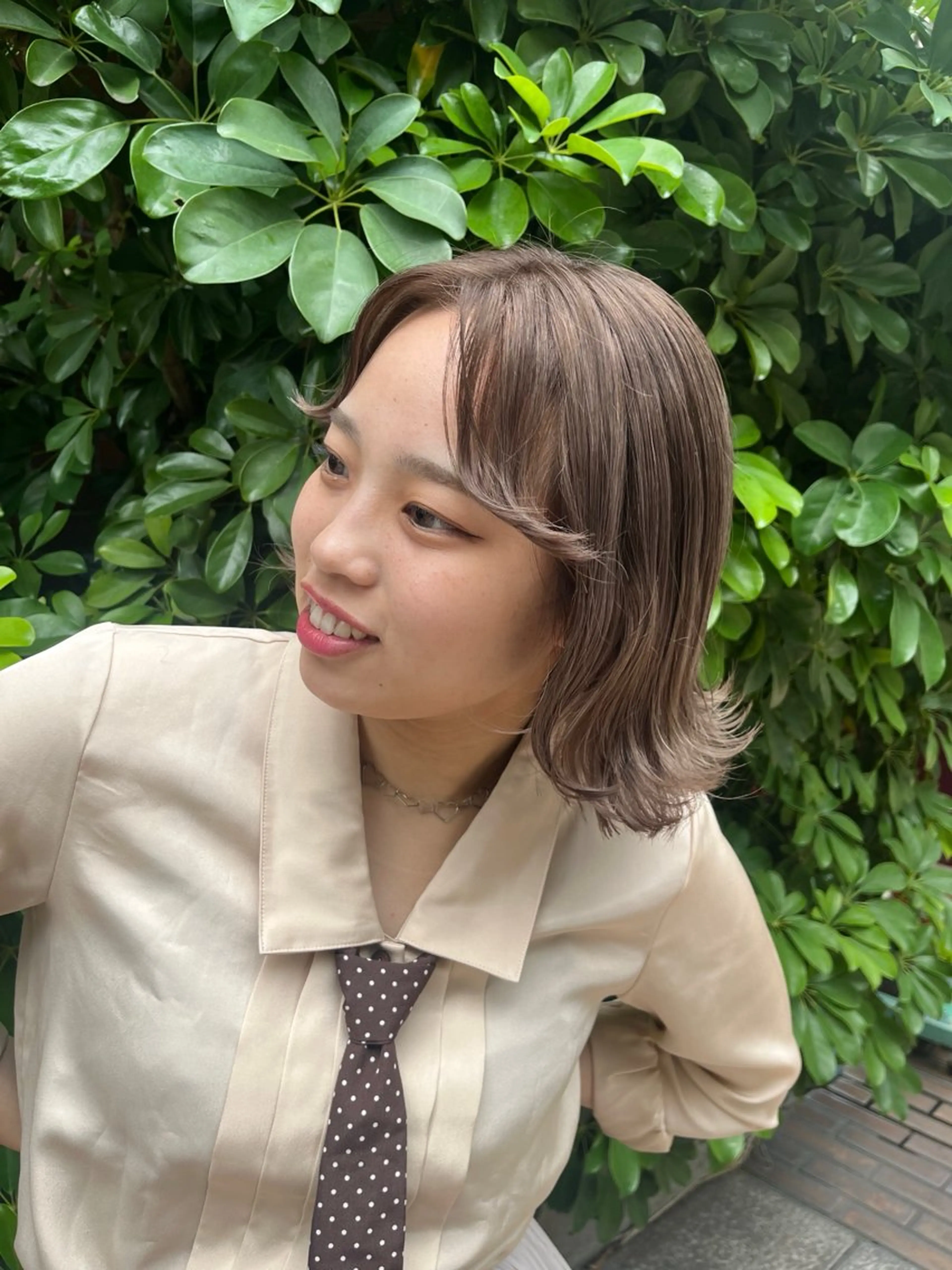 ミディアム カラー ヘアカラー トリートメント JIN/暖色カラー /髪質改善/艶髪のヘアスタイル