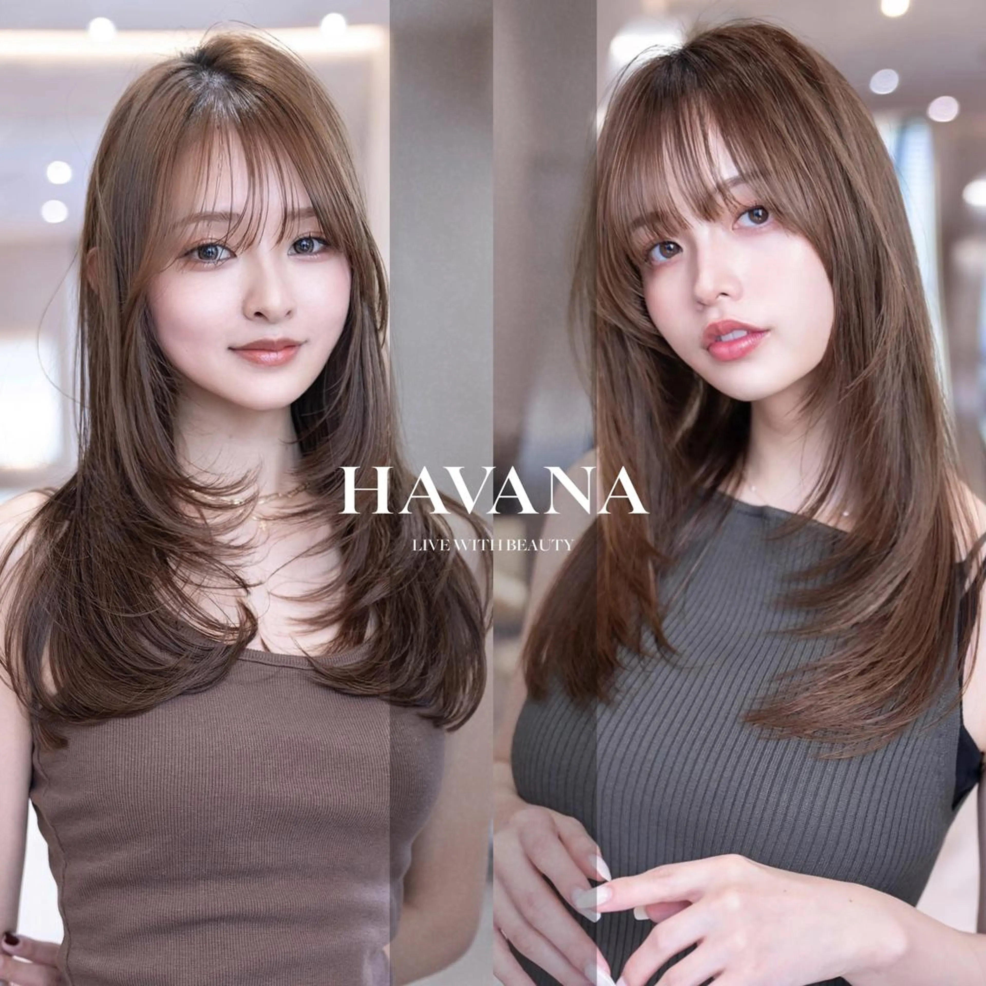 セミロング カラー カット ヘアカラー トリートメント HAVANA.立川 【レイヤー/韓国】のヘアスタイル