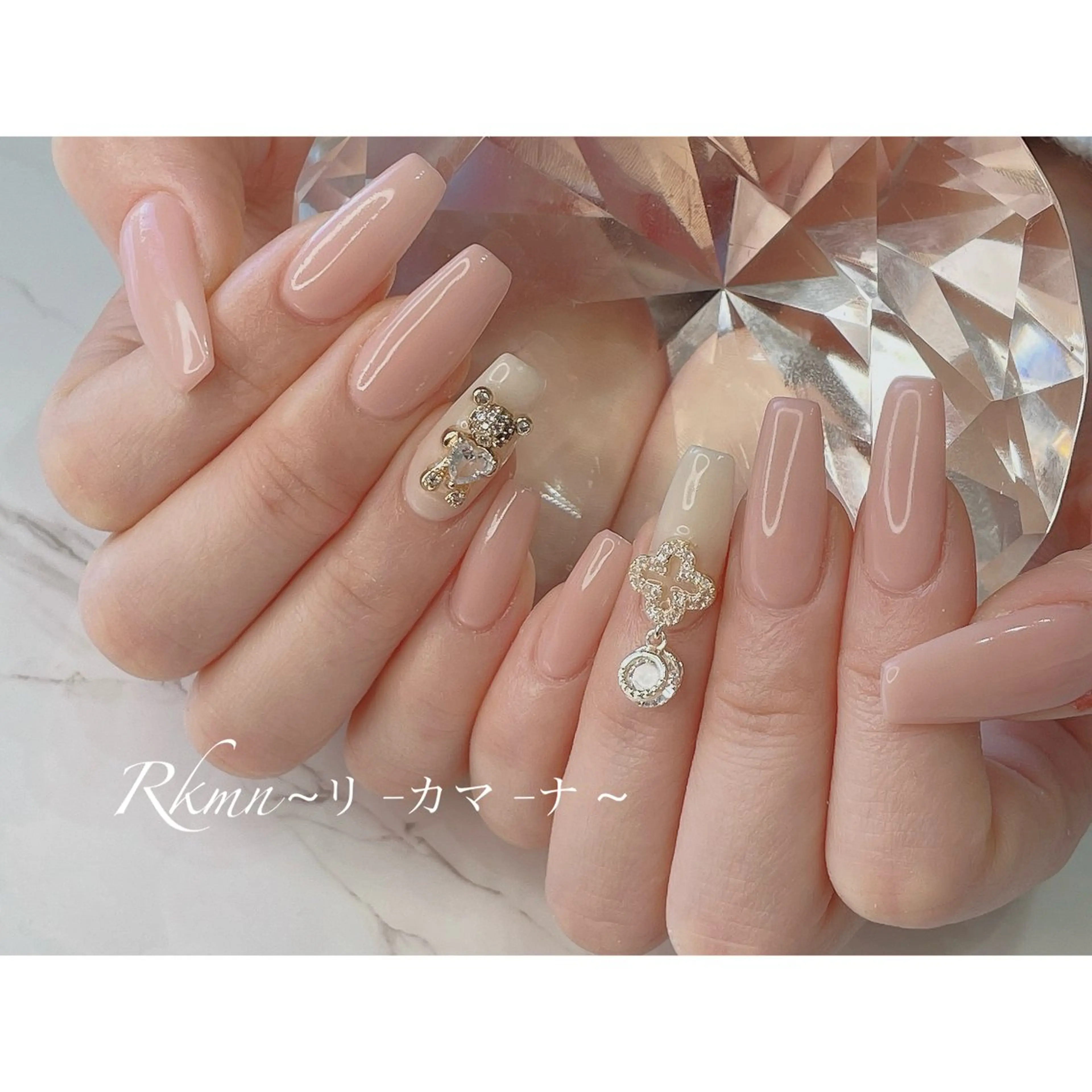 ネイル アートネイル ピンク ピンクベージュ 春ネイル ハンドネイル フットネイル ハンドケア Rkmn ~リ-カマ-ナ~のネイルデザイン