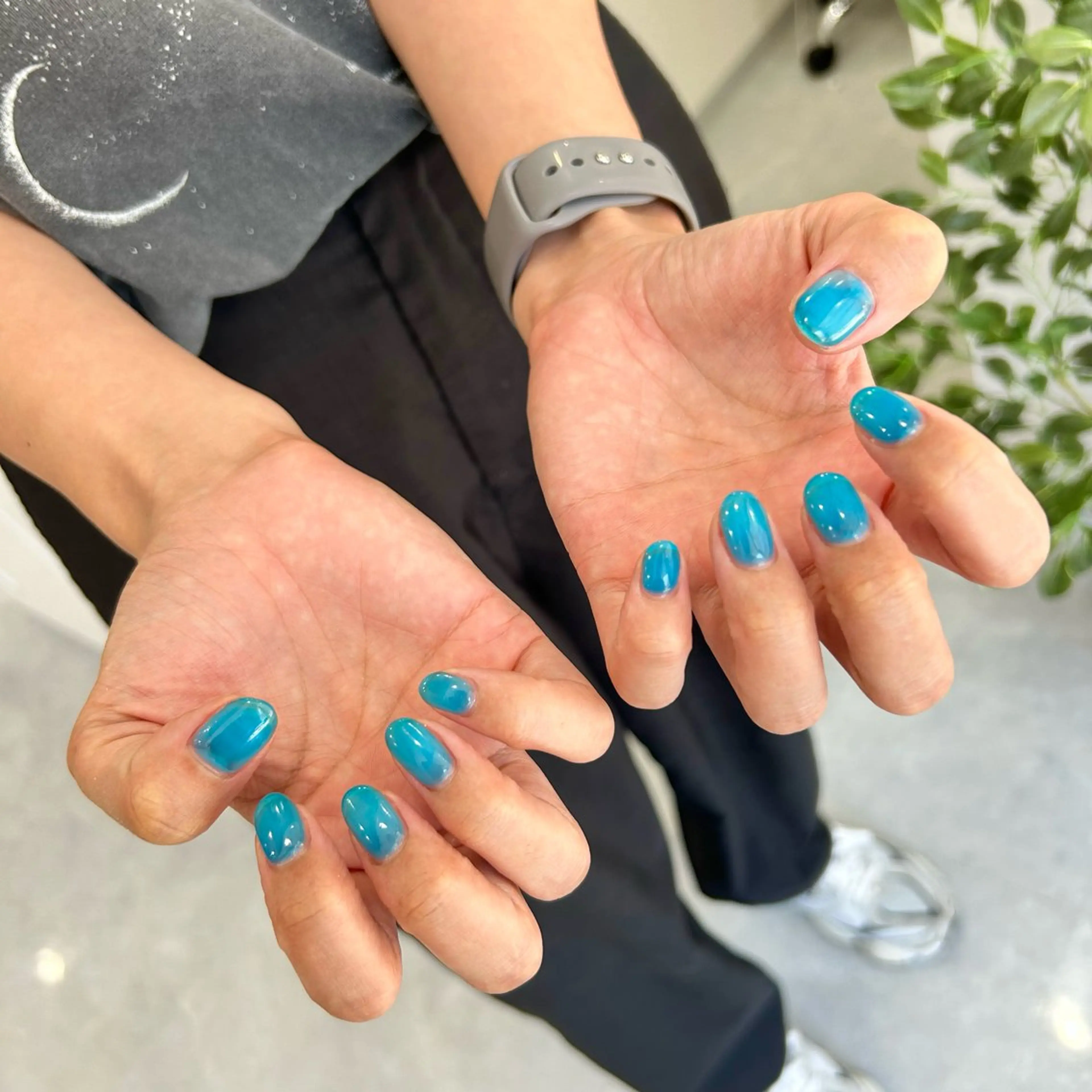 ネイル ブルー ハンドネイル RYO ／Amourのネイルデザイン