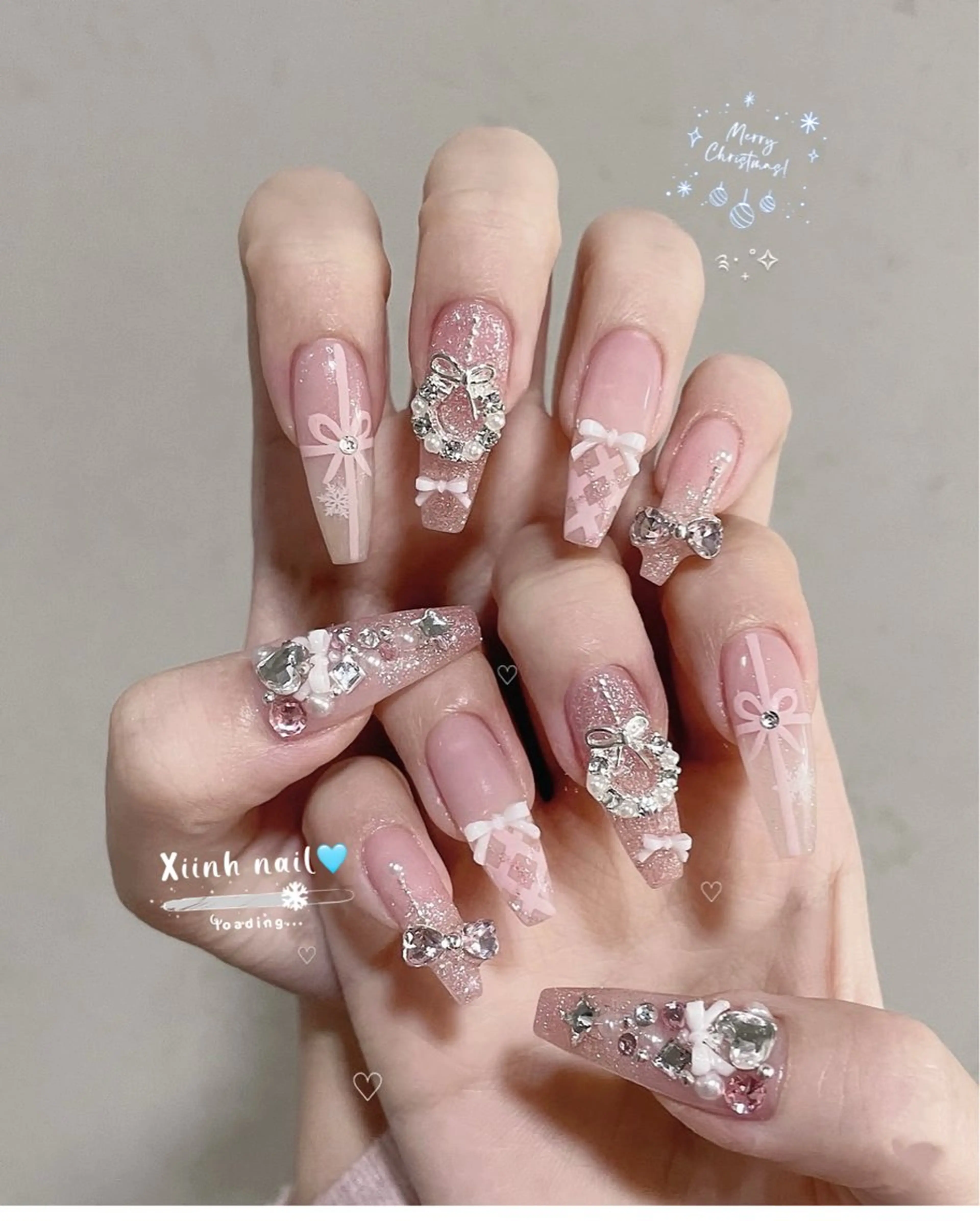 ネイル ブラウン チークネイル 桜ネイル 長さ出し フットネイル ハンドネイル XIINH NAIL SALONのネイルデザイン
