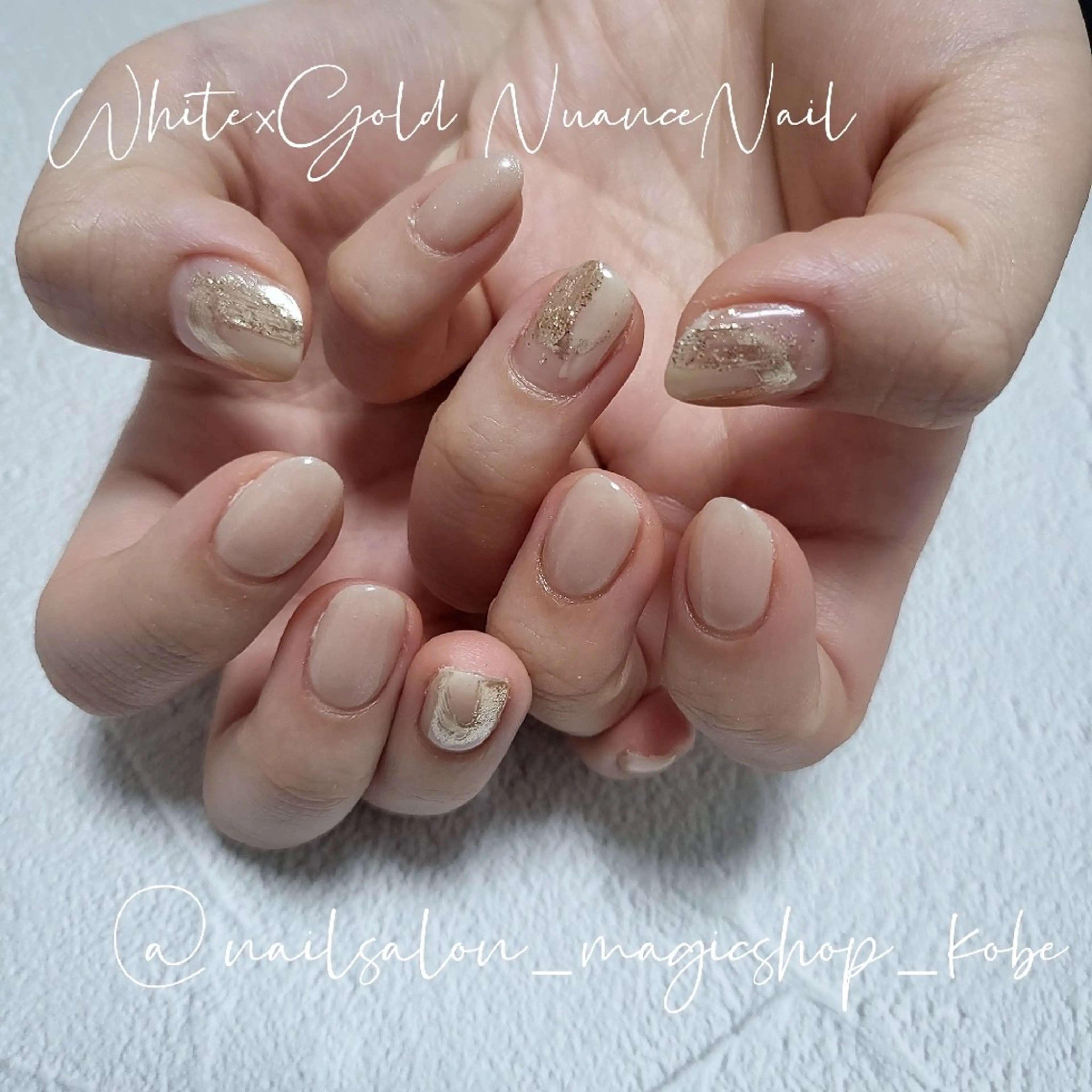 ネイル ジェルネイル ゴールド キラキラネイル ラメ(グリッター) ミラーネイル ハンドネイル Nailsalon MagicShopのネイルデザイン