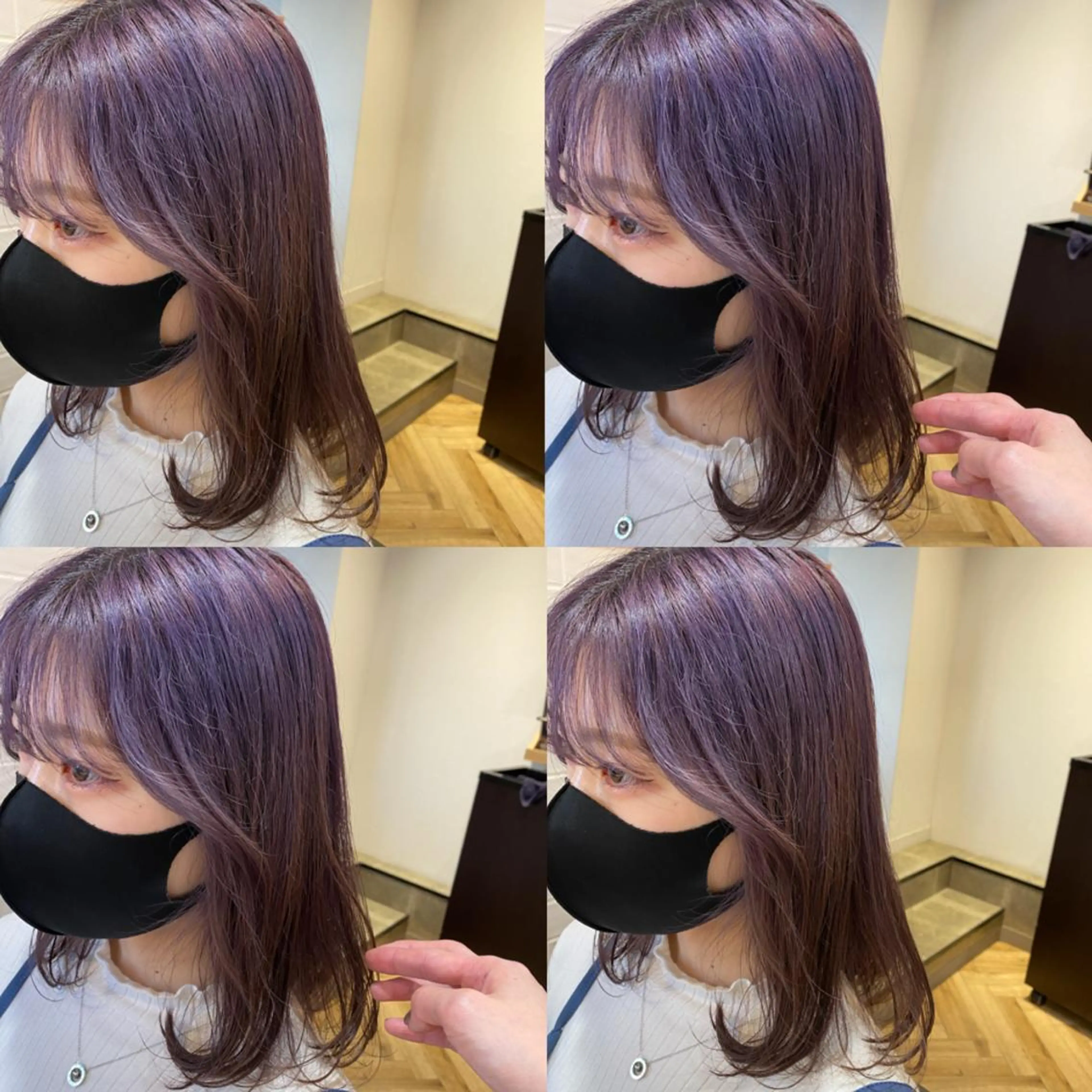 ミディアム カラー ラベンダーカラー 艶カラー/韓国顔周り 🎀mamiのヘアスタイル