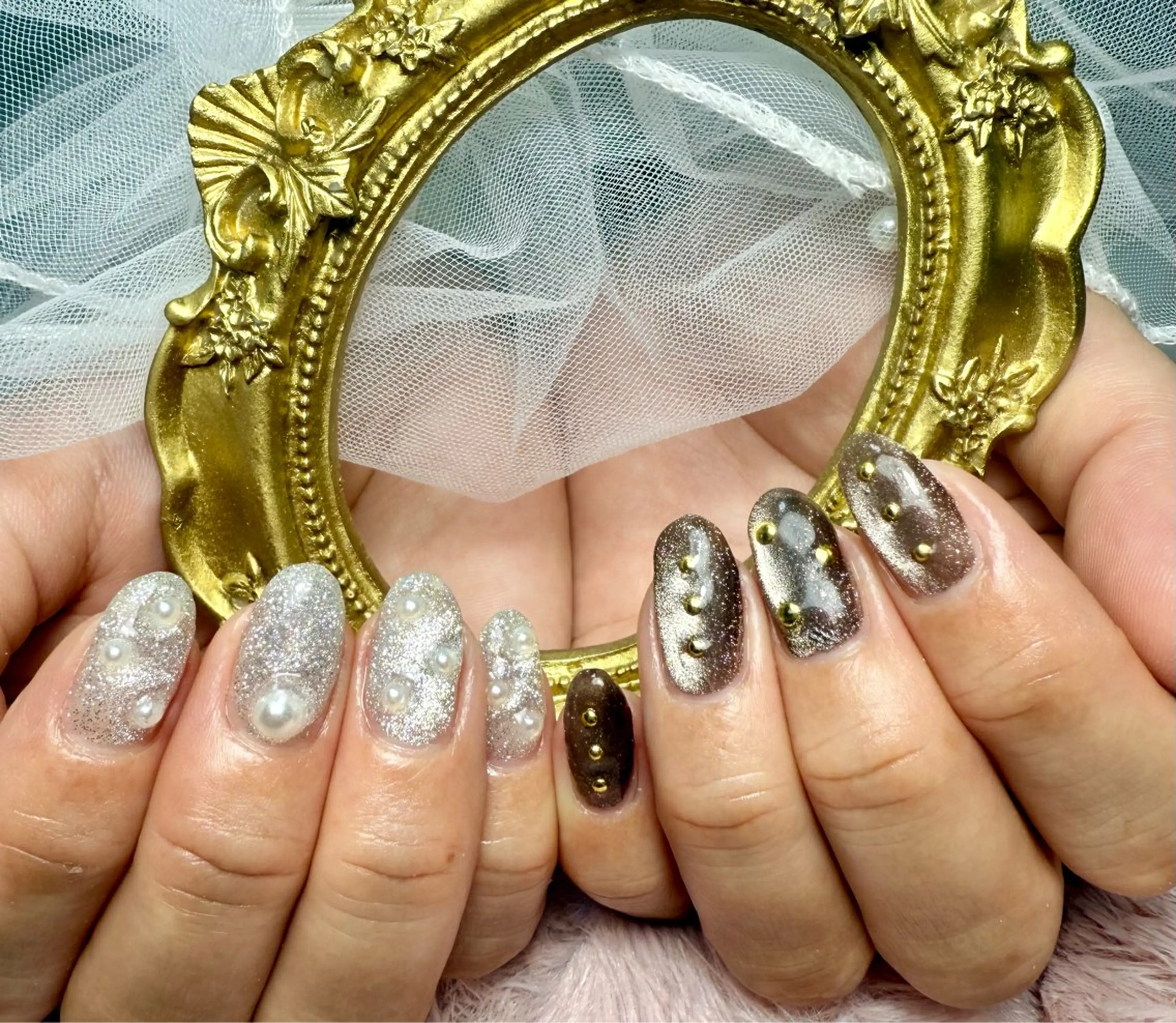 ネイル アートネイル チークネイル フラッシュネイル フラッシュマグ フレンチネイル M.N_ nailのネイルデザイン