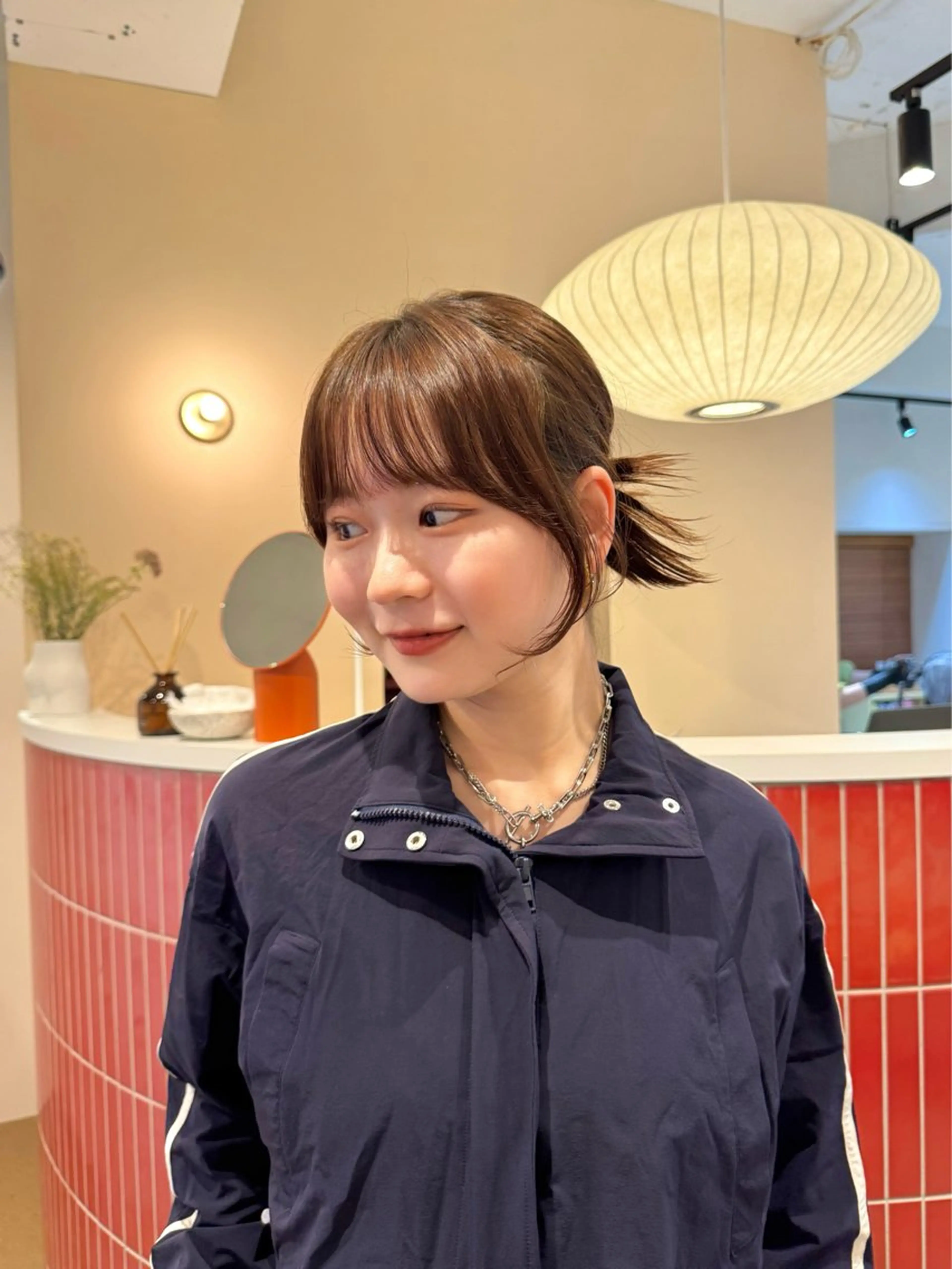 ミディアム カラー ヘアカラー 🫧髪質改善/Wカラ ー 暖色 🌸桜🌸のヘアスタイル