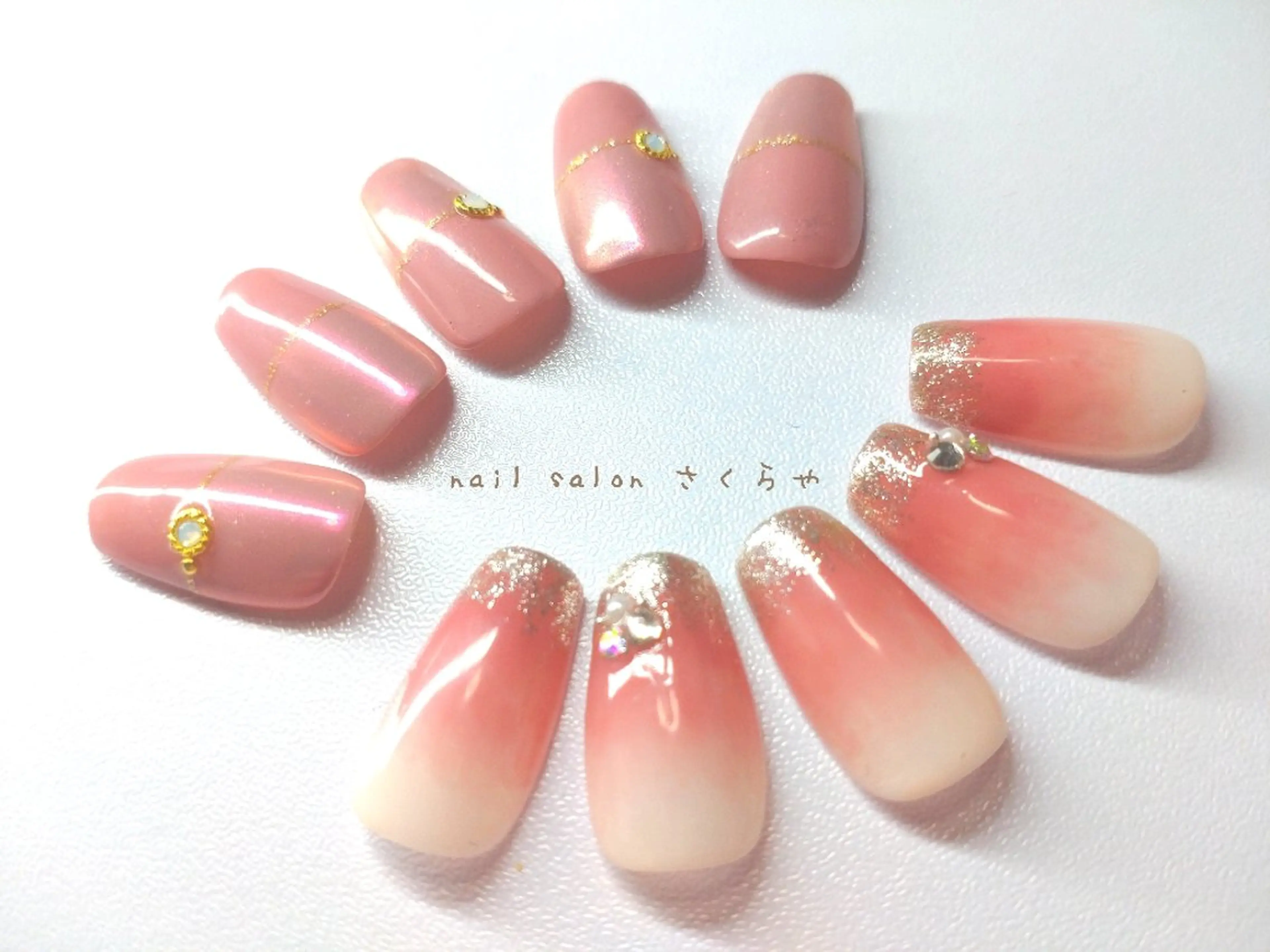 ネイル フレンチネイル グラデーション キラキラネイル ラメ(グリッター) ミラーネイル さくらや❤ パラジェル使用のネイルデザイン