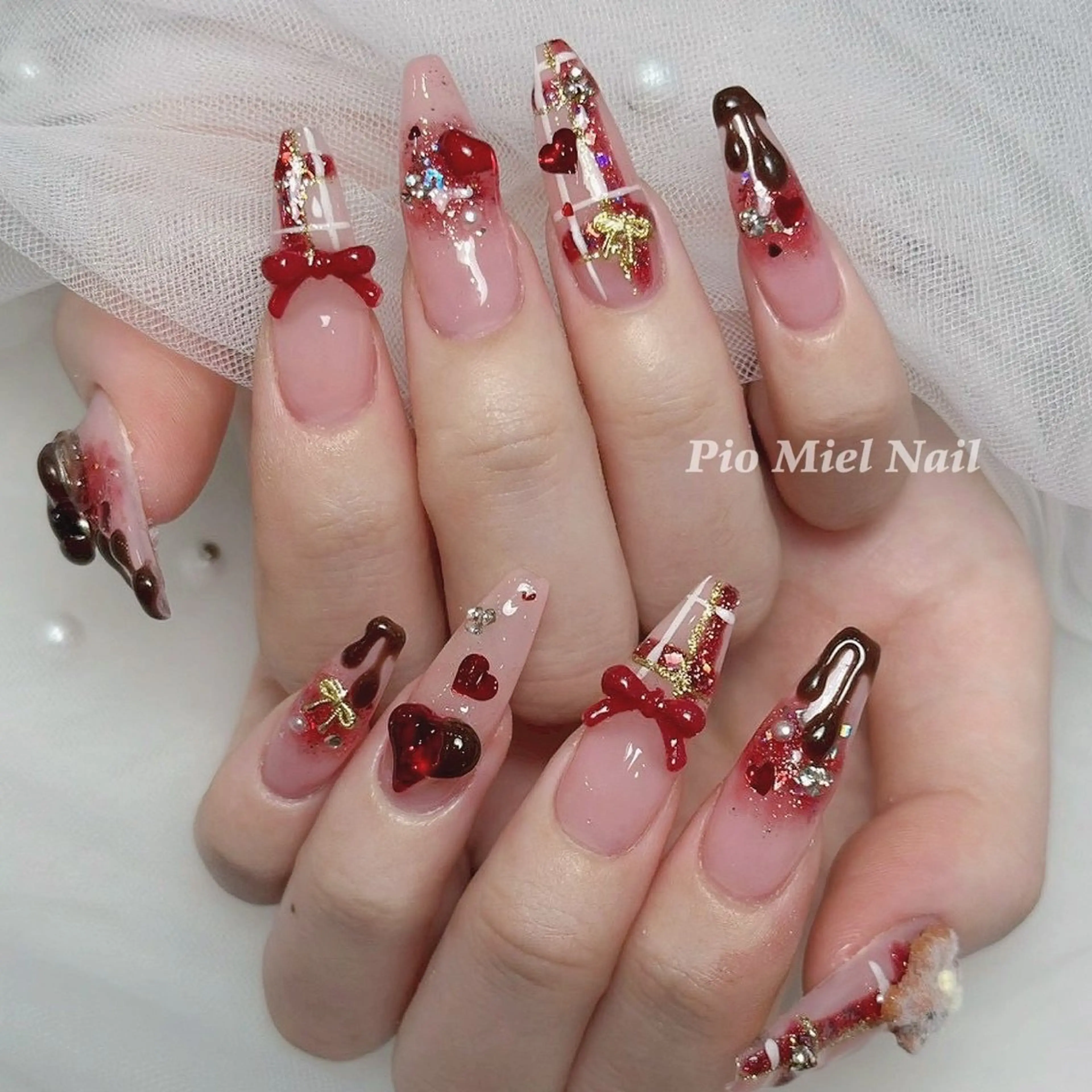 ネイル ハンドネイル HANA 長さだしのネイルデザイン