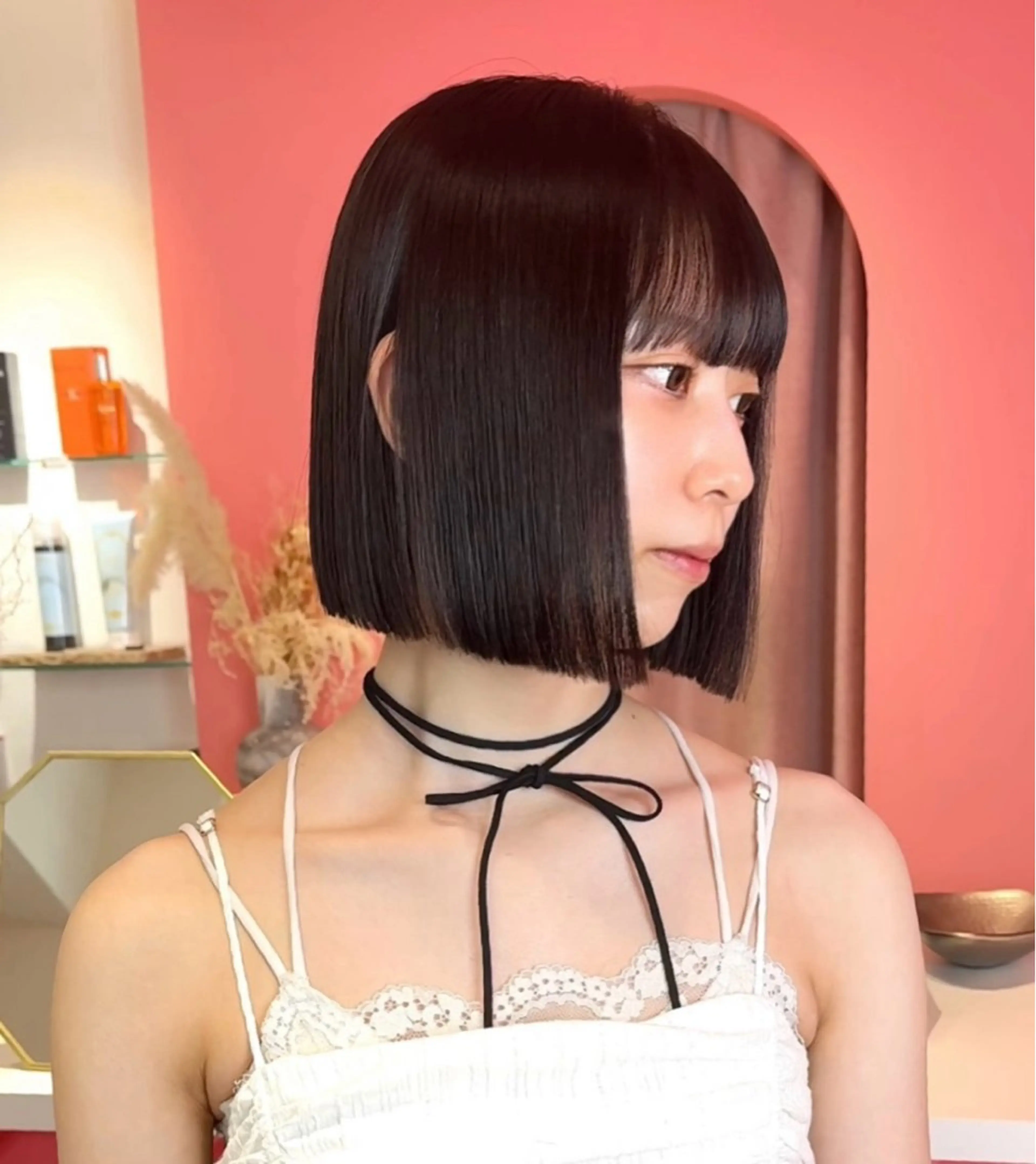 ショート カラー カット ヘアカラー 縮毛矯正 トリートメント 莉乃/縮毛矯正/髪質 改善/艶カラーのヘアスタイル