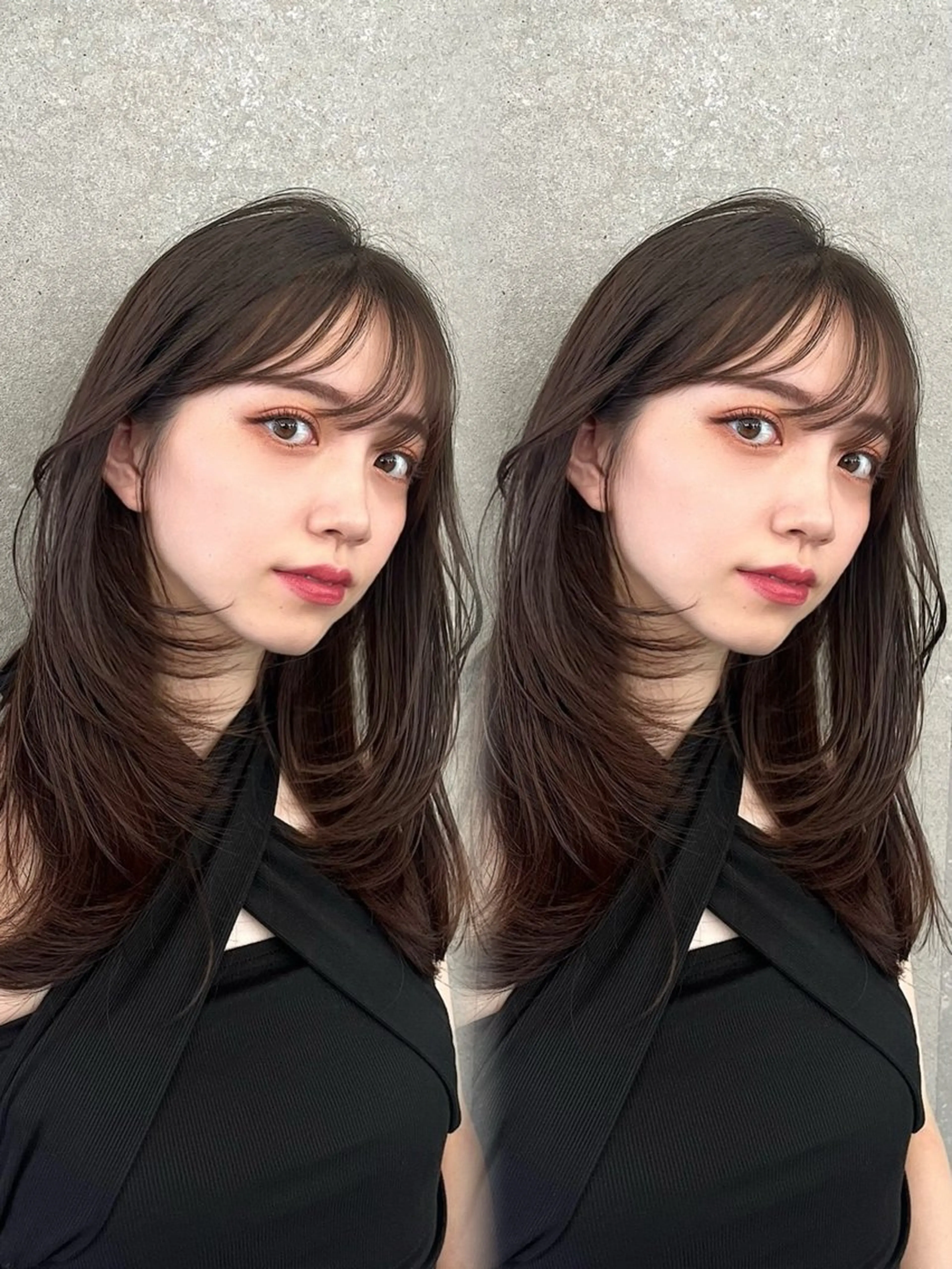 セミロング カラー 山崎/ボブ縮毛矯正 レイヤー髪質改善のヘアスタイル