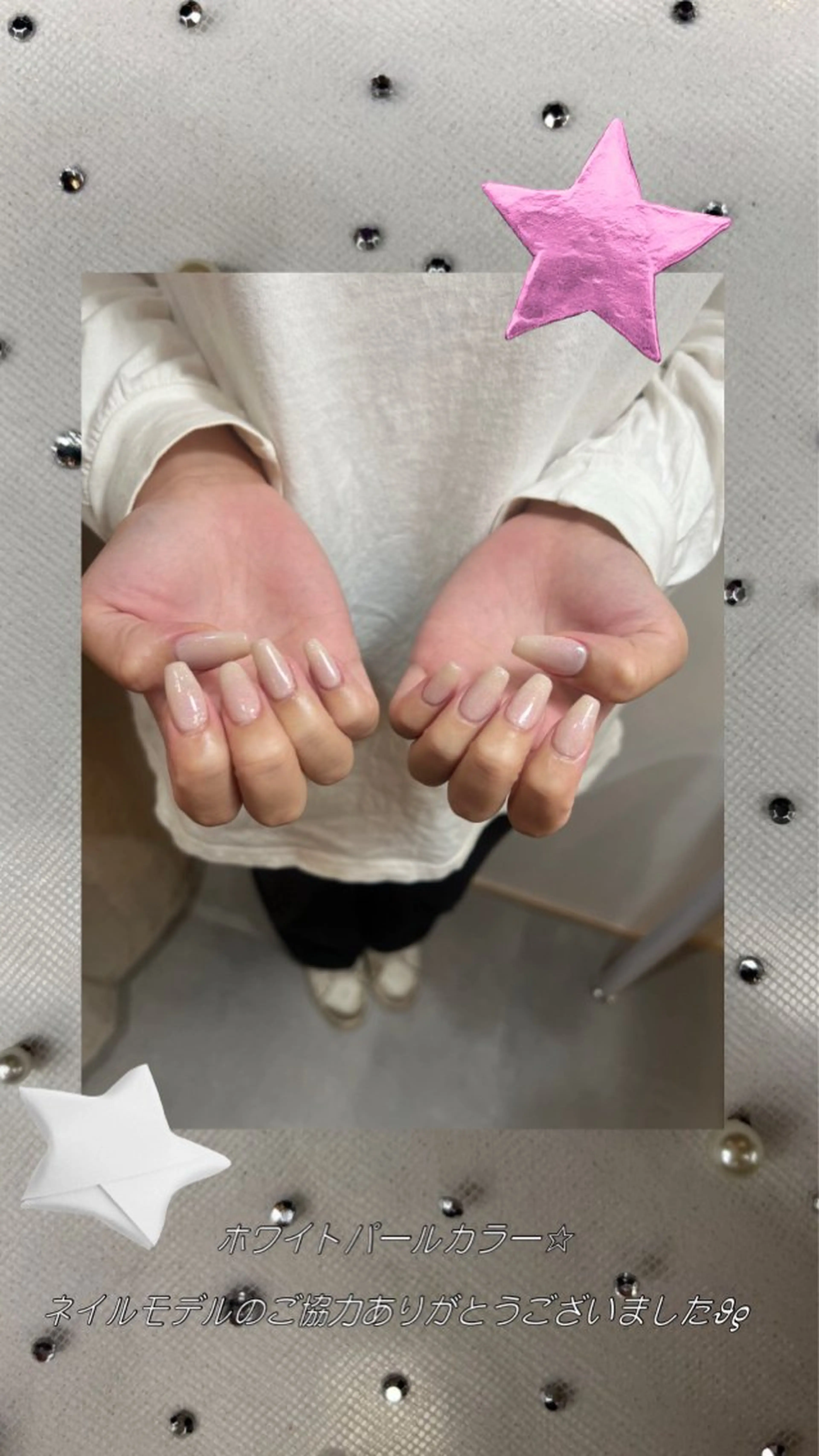 ネイル ラメ(グリッター) シンプルネイル ホワイト ハンドネイル U.Ni nail所属・★MIKI ☆Jr.ネイリストのネイルデザイン