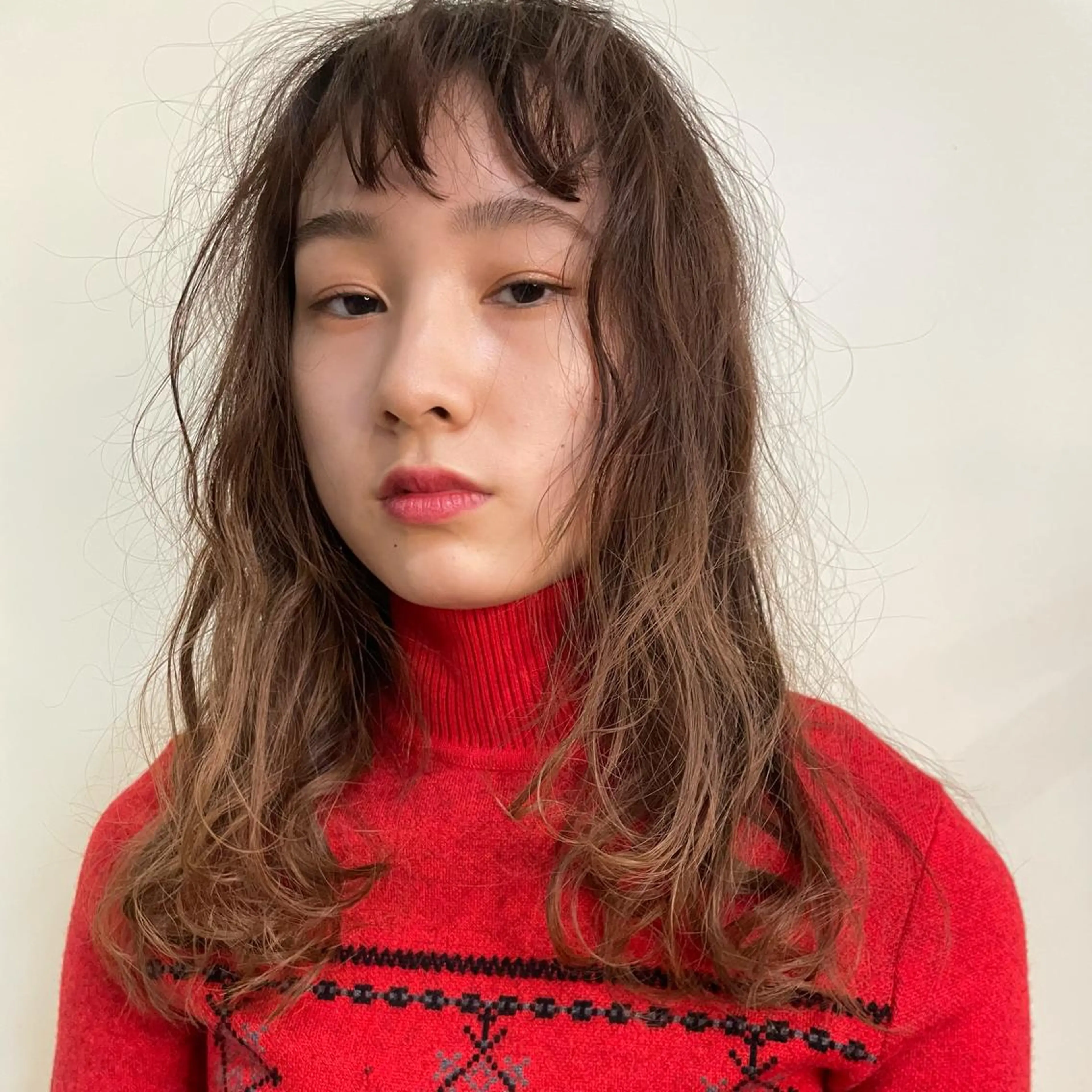 ロング カラー カット ヘアカラー パーマ ホリケ アオイのヘアスタイル