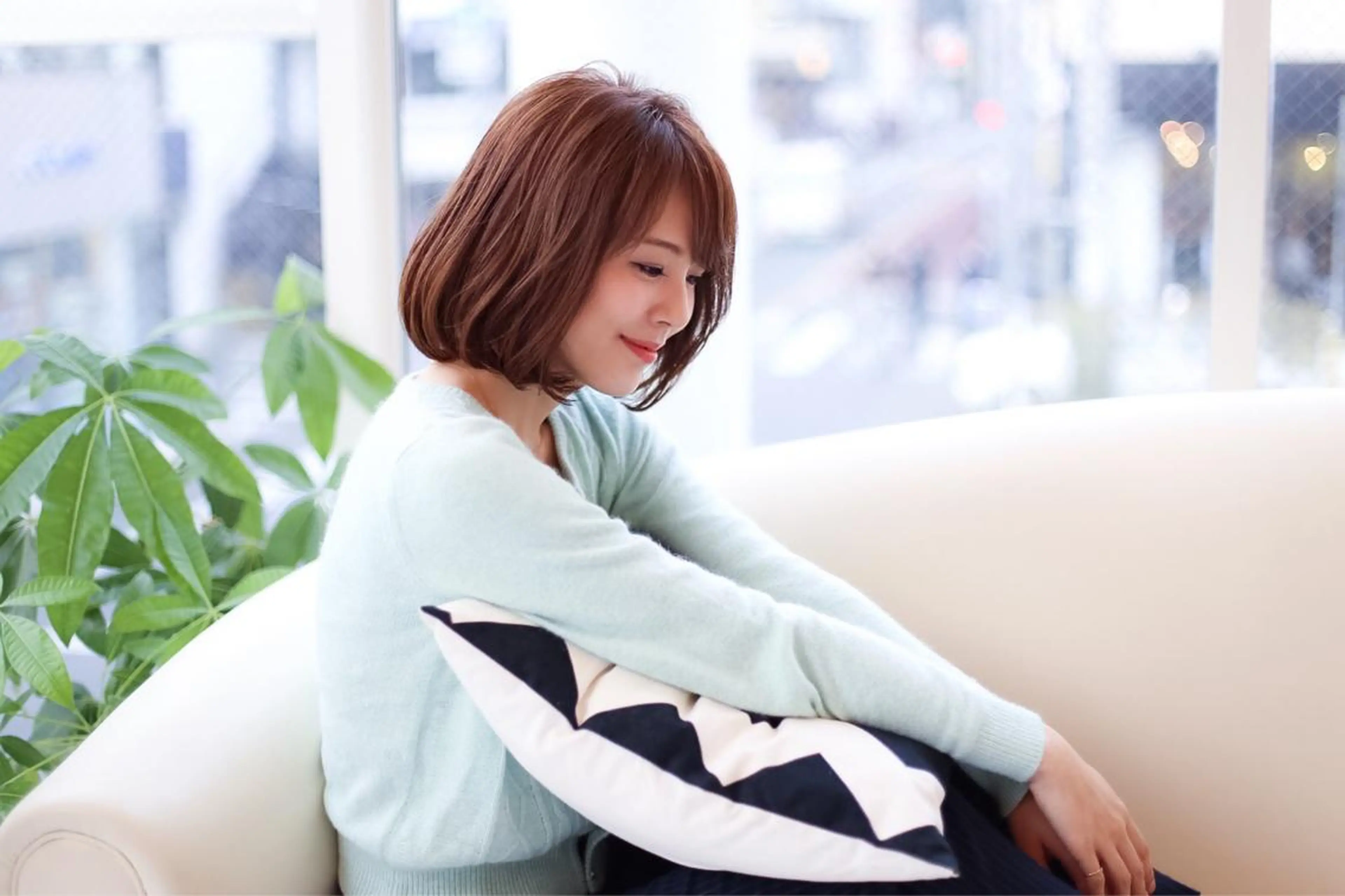 ショート ミディアム セミロング ロング カラー ボブ 中山 天地のヘアスタイル